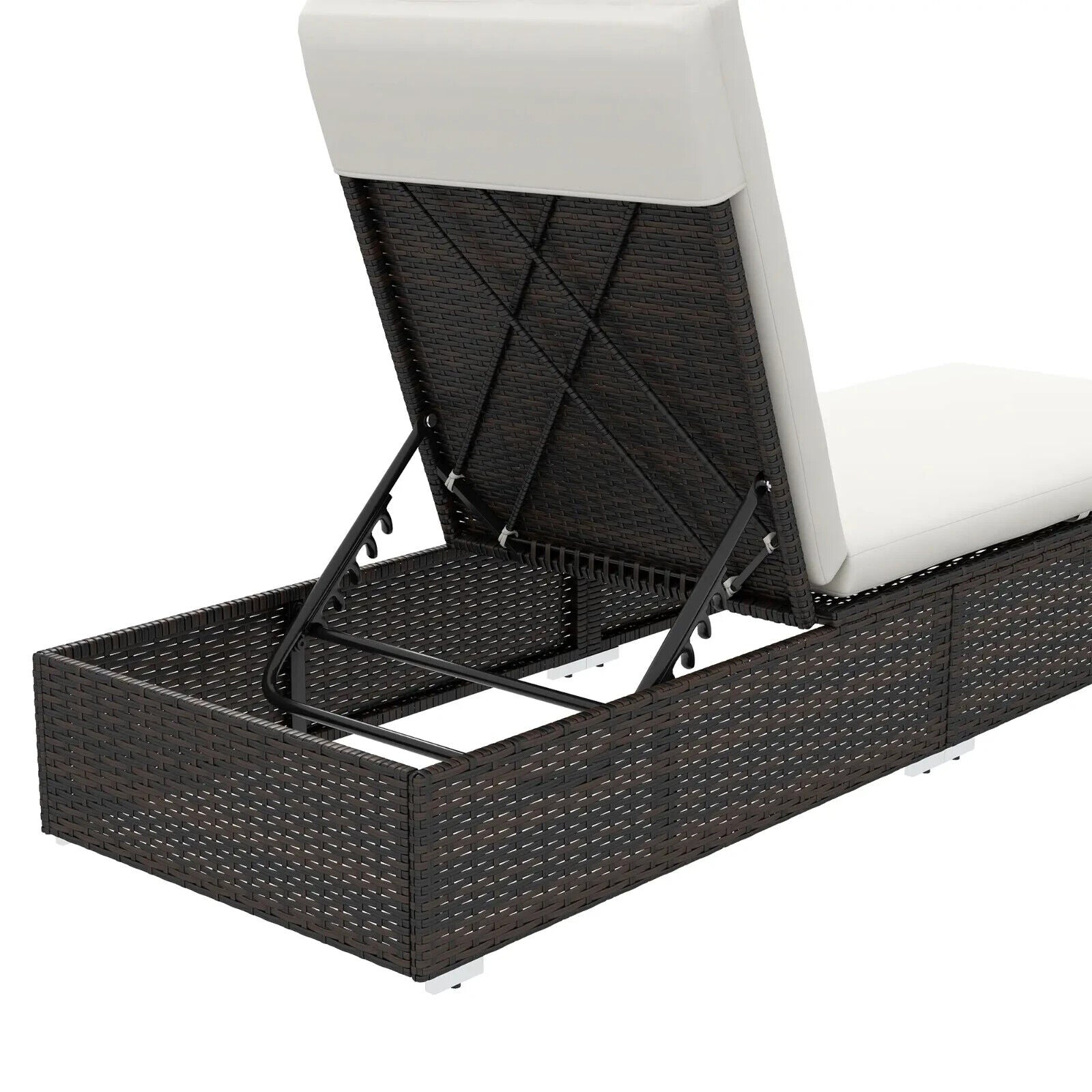2 Piece Folding Reclining Sun Lounger Chairs with Adjustable Sun Shade for Beach - Home and Garden Furniture Shop - #rustic - furniture#