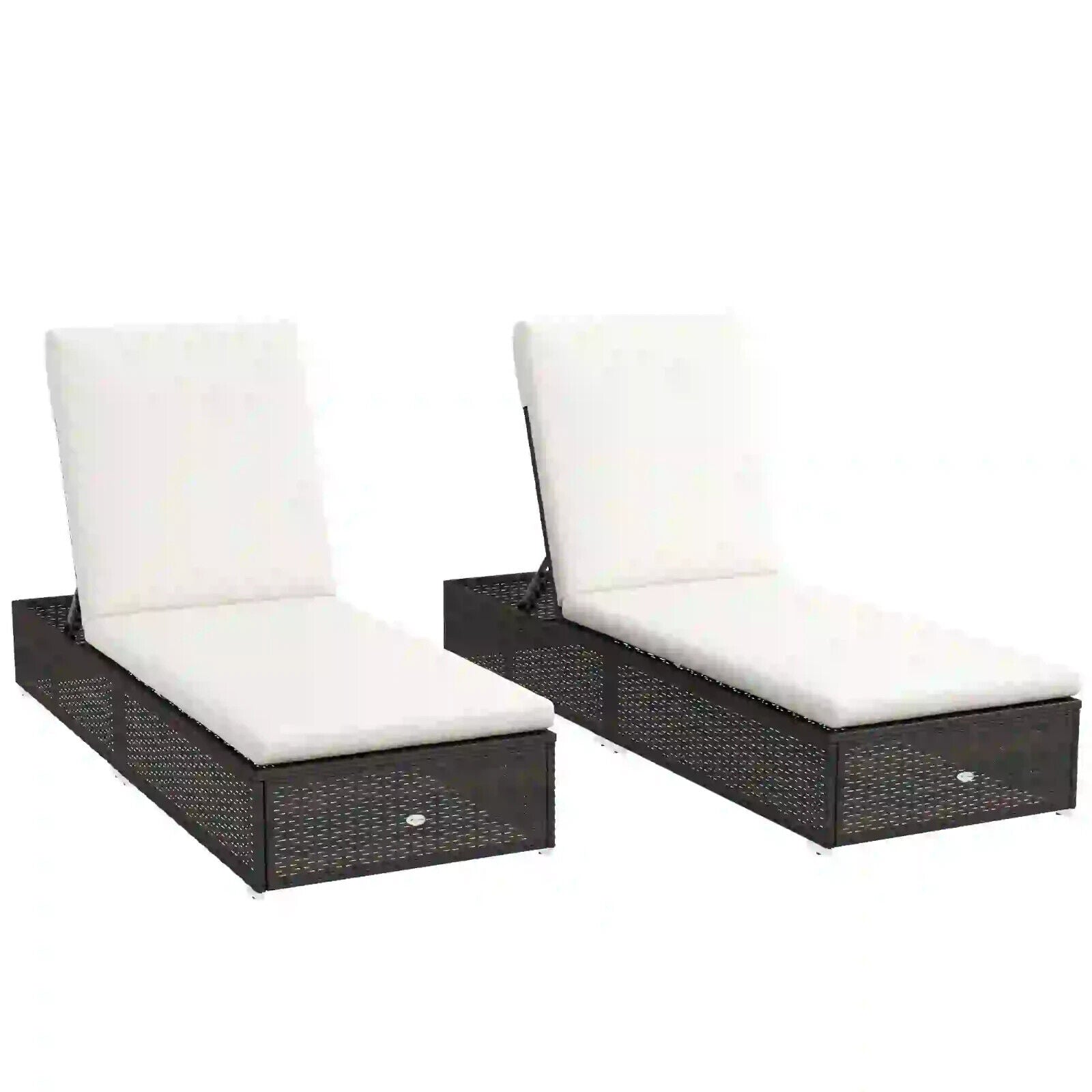 2 Piece Folding Reclining Sun Lounger Chairs with Adjustable Sun Shade for Beach - Home and Garden Furniture Shop - #rustic - furniture#