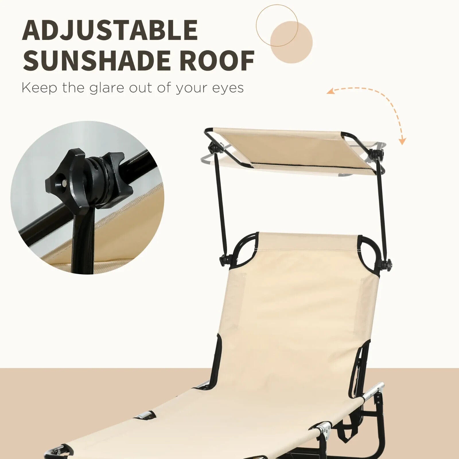 2 Piece Folding Sun Loungers w/ Canopy Adjustable Garden Recliners & Side Pocket - Home and Garden Furniture Shop - #rustic - furniture#