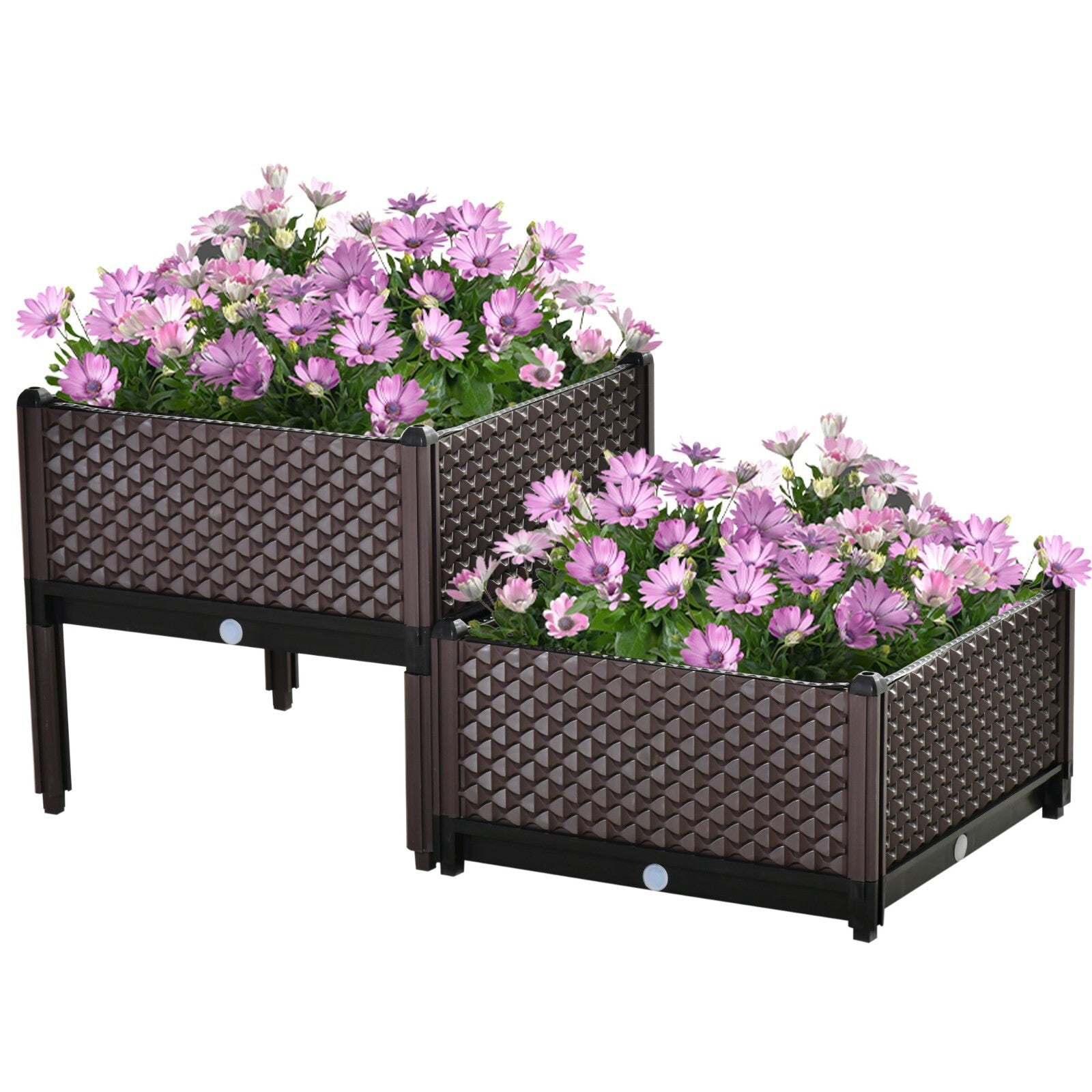 2 Piece Raised Garden Bed Planter Box Vegetable Planting Container for Outdoor - Home and Garden Furniture Shop - rustic - furniture