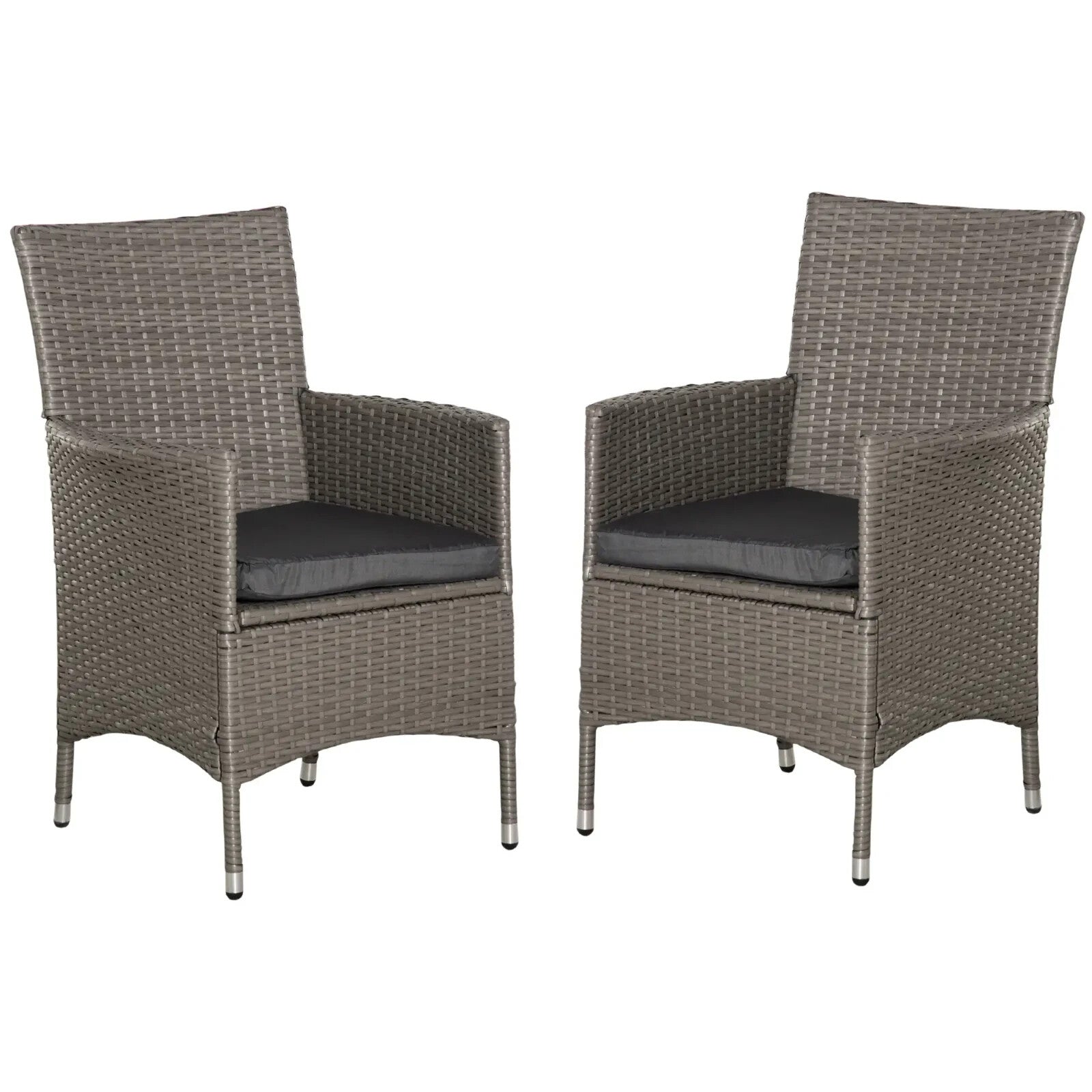 2 Piece Rattan Garden Armchair Set with Cushions Dining Chairs Wicker Furniture - Home and Garden Furniture Shop - rustic - furniture