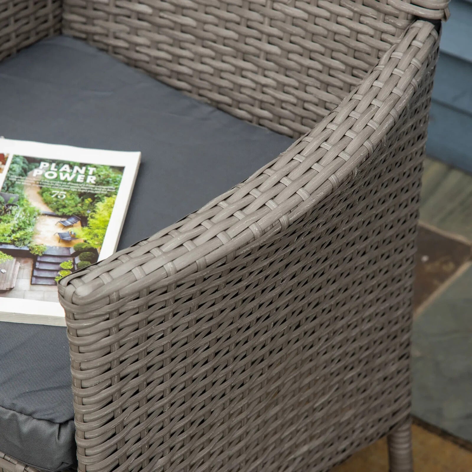 2 Piece Rattan Garden Armchair Set with Cushions Dining Chairs Wicker Furniture - Home and Garden Furniture Shop - rustic - furniture