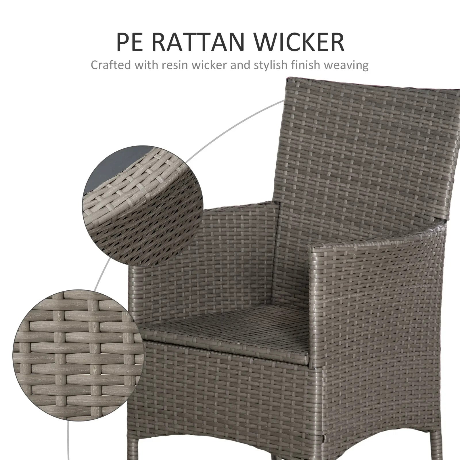 2 Piece Rattan Garden Armchair Set with Cushions Dining Chairs Wicker Furniture - Home and Garden Furniture Shop - rustic - furniture