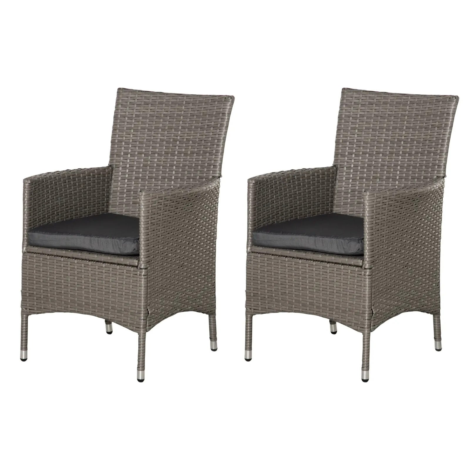 2 Piece Rattan Garden Armchair Set with Cushions Dining Chairs Wicker Furniture - Home and Garden Furniture Shop - rustic - furniture