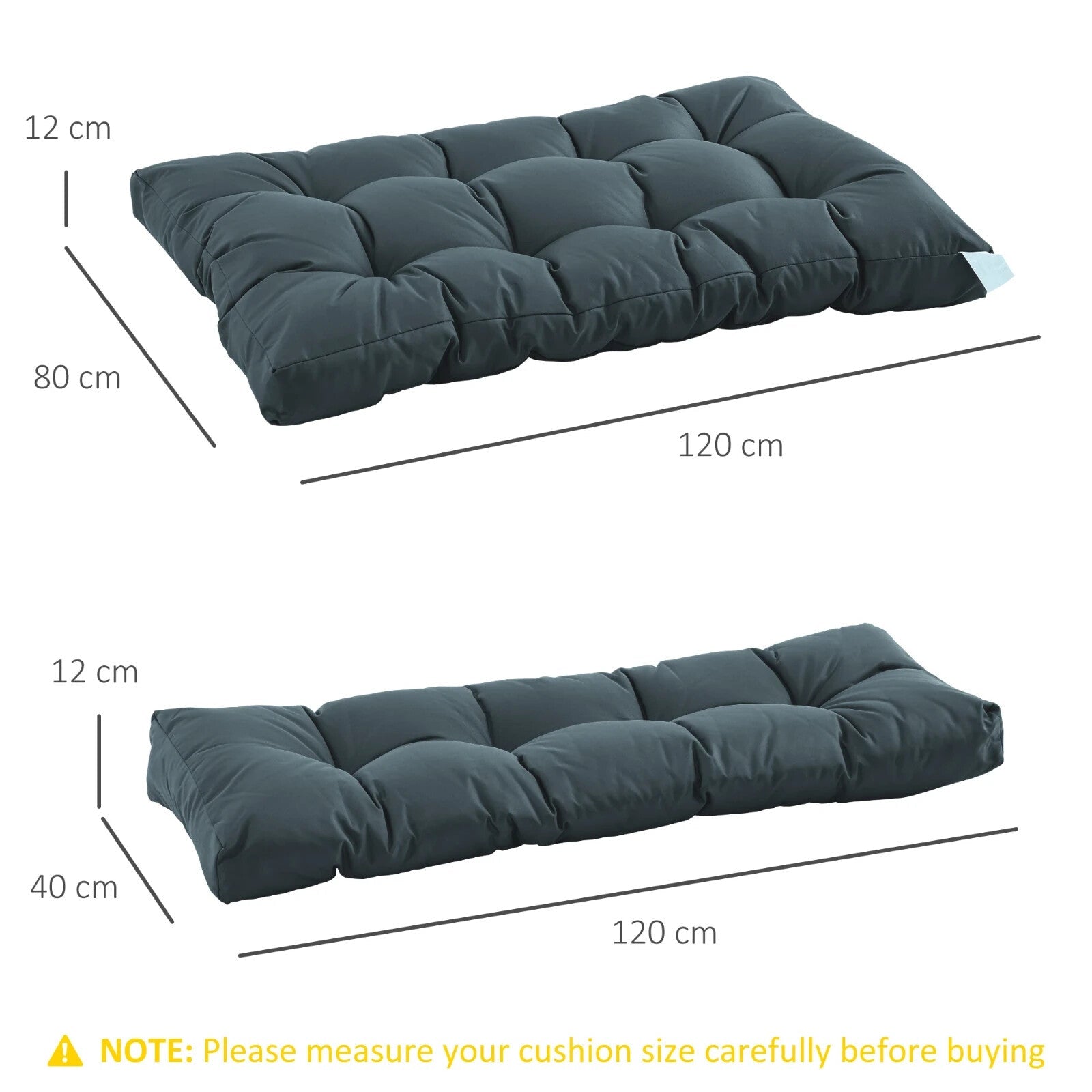 2 Piece Tufted Garden Pallet Cushion Set Seat and Back Pad for Indoor or Outdoor - Home and Garden Furniture Shop - rustic - furniture