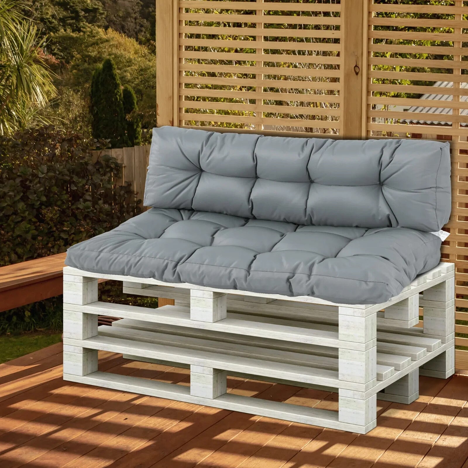 2 Piece Tufted Pallet Cushion Set w/ Seat Pad & Back Support for Indoor Outdoor - Home and Garden Furniture Shop - rustic - furniture