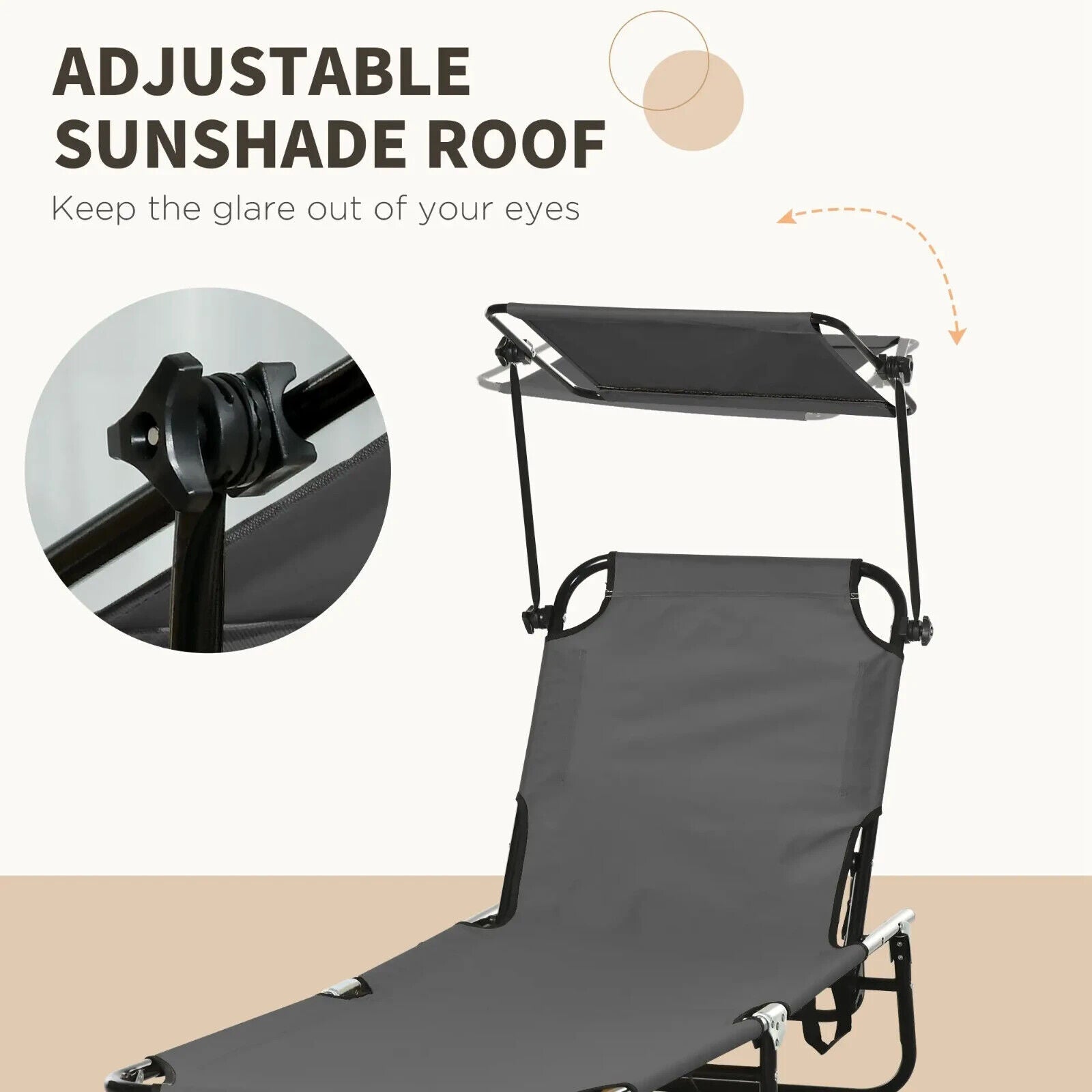 2 Piecs Folding Sun Loungers with Canopy Adjustable Recliner Chairs for Garden - Home and Garden Furniture Shop - #rustic - furniture#