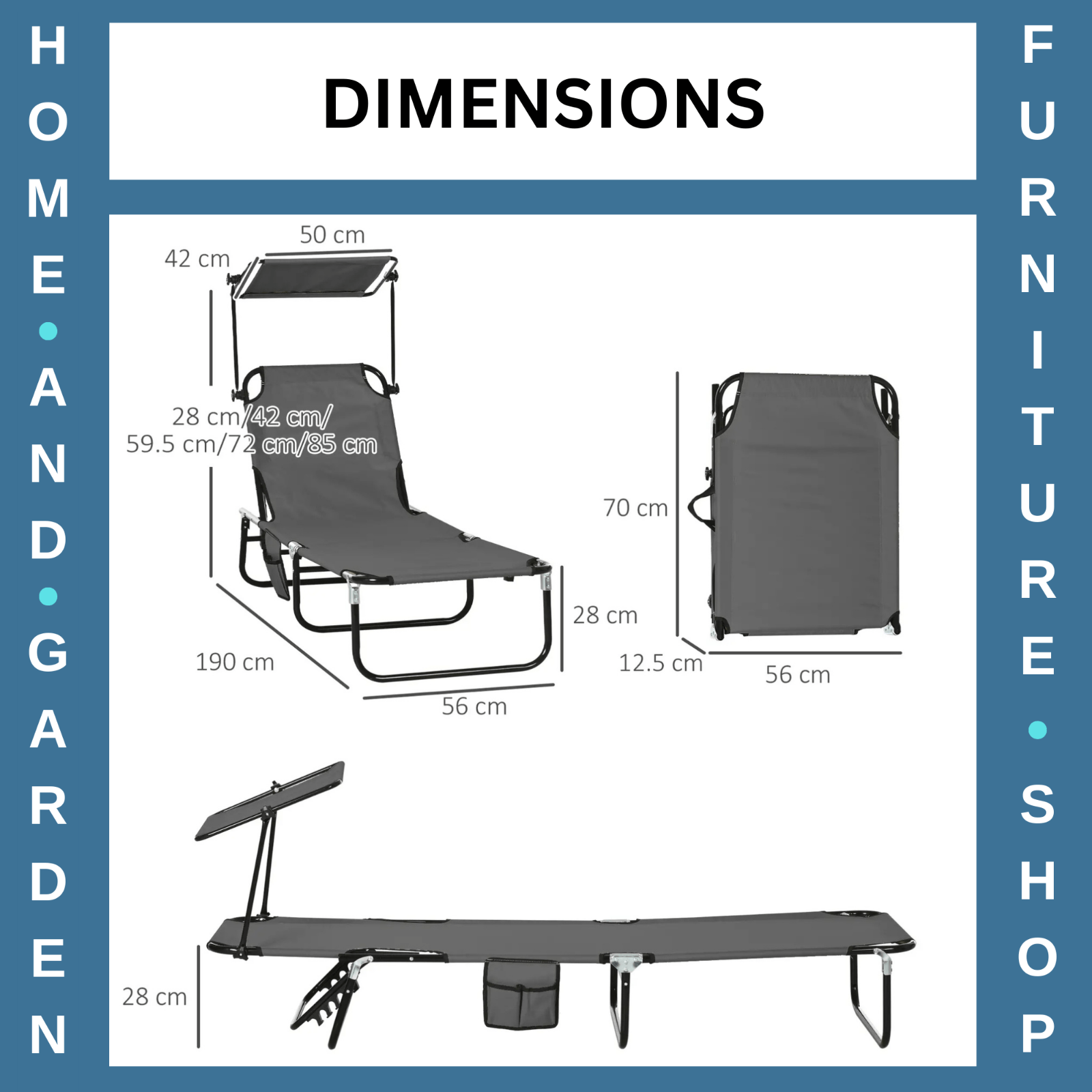 2 Piecs Folding Sun Loungers with Canopy Adjustable Recliner Chairs for Garden - Home and Garden Furniture Shop - #rustic - furniture#