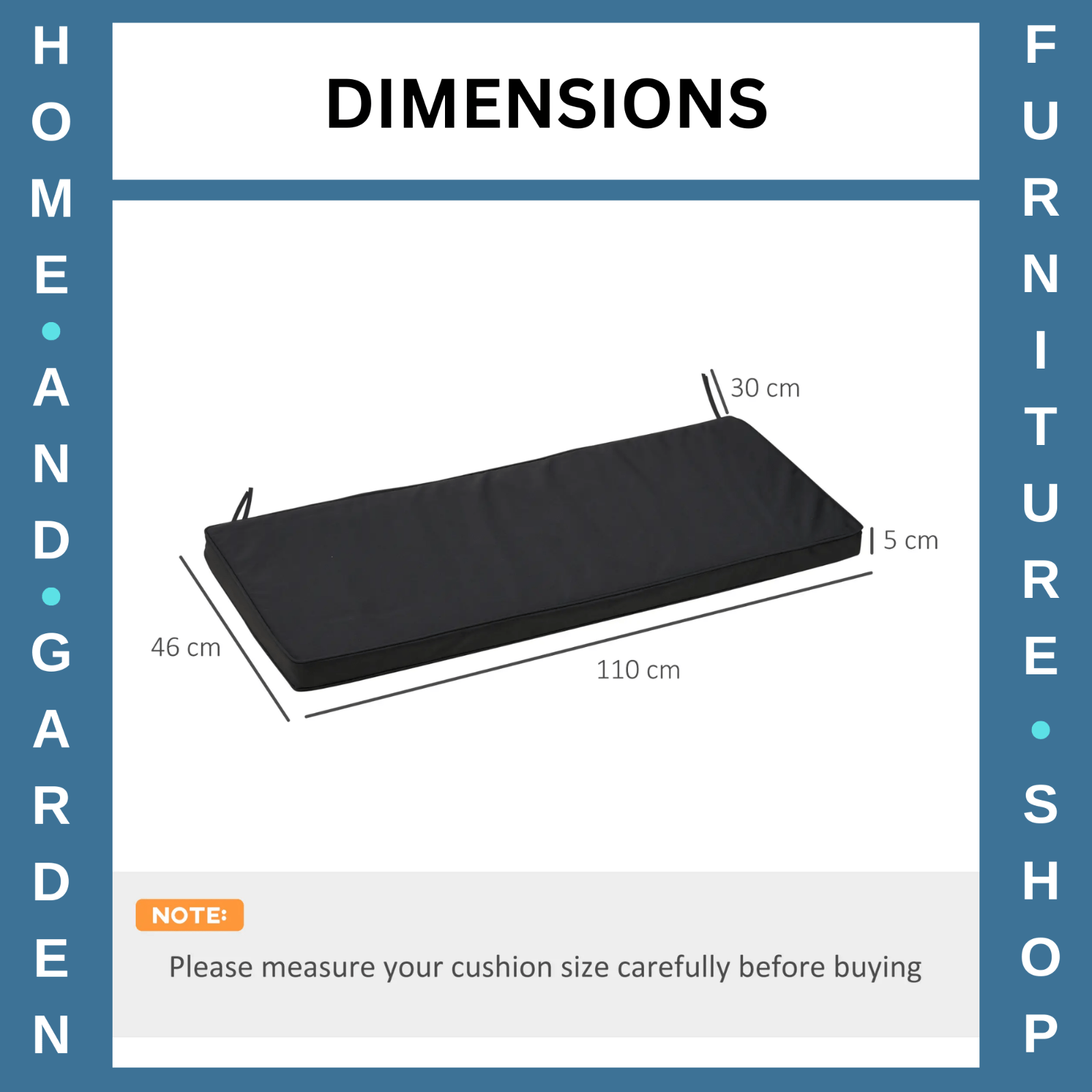 2 - Seater Bench Cushion Replacement Bench Cushion Polyester Cover Seat Pad Black - Home and Garden Furniture Shop - #rustic - furniture#