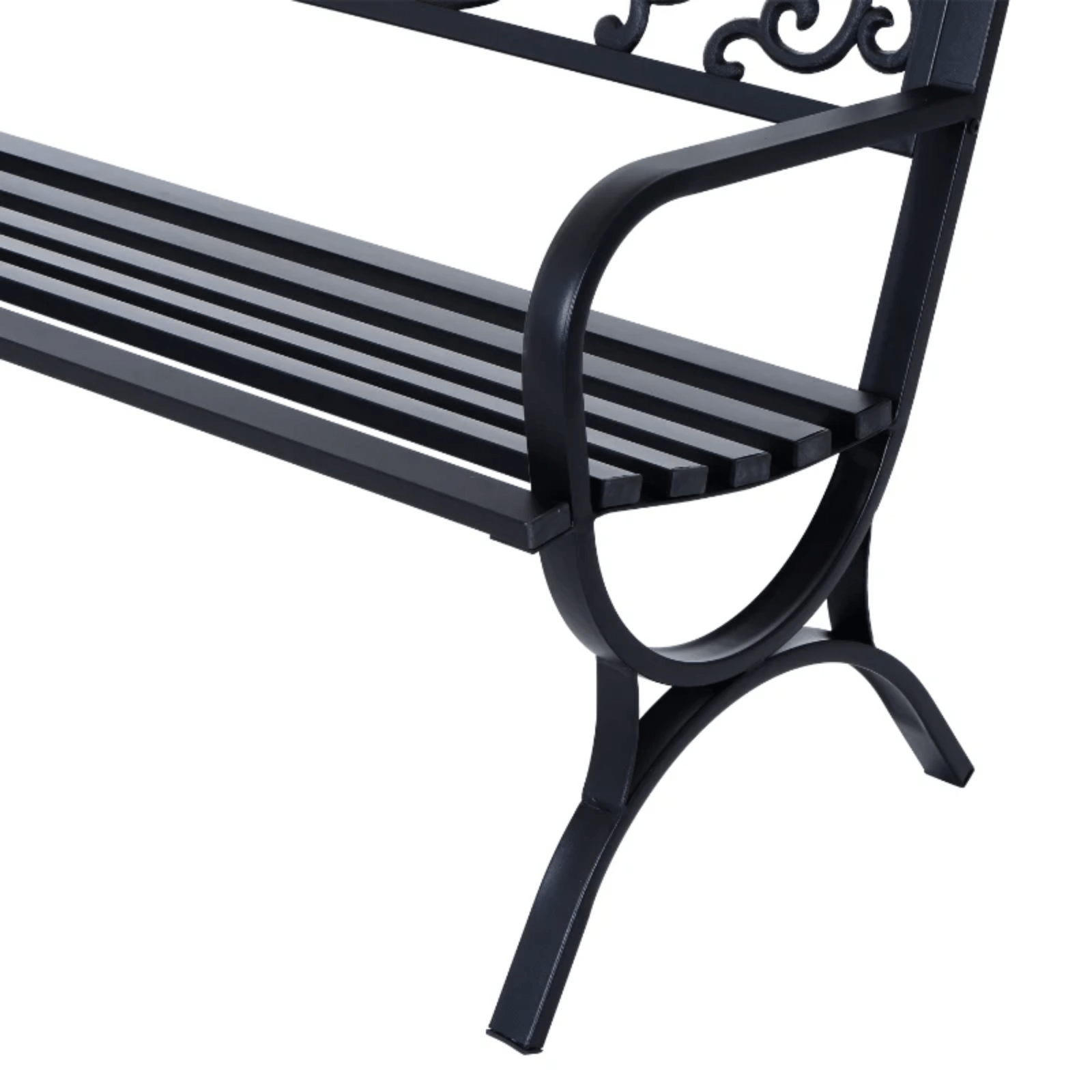 2 Seater Black Metal Garden Bench Seat Outdoor Seating Chair Patio Furniture New - Home and Garden Furniture Shop - rustic - furniture