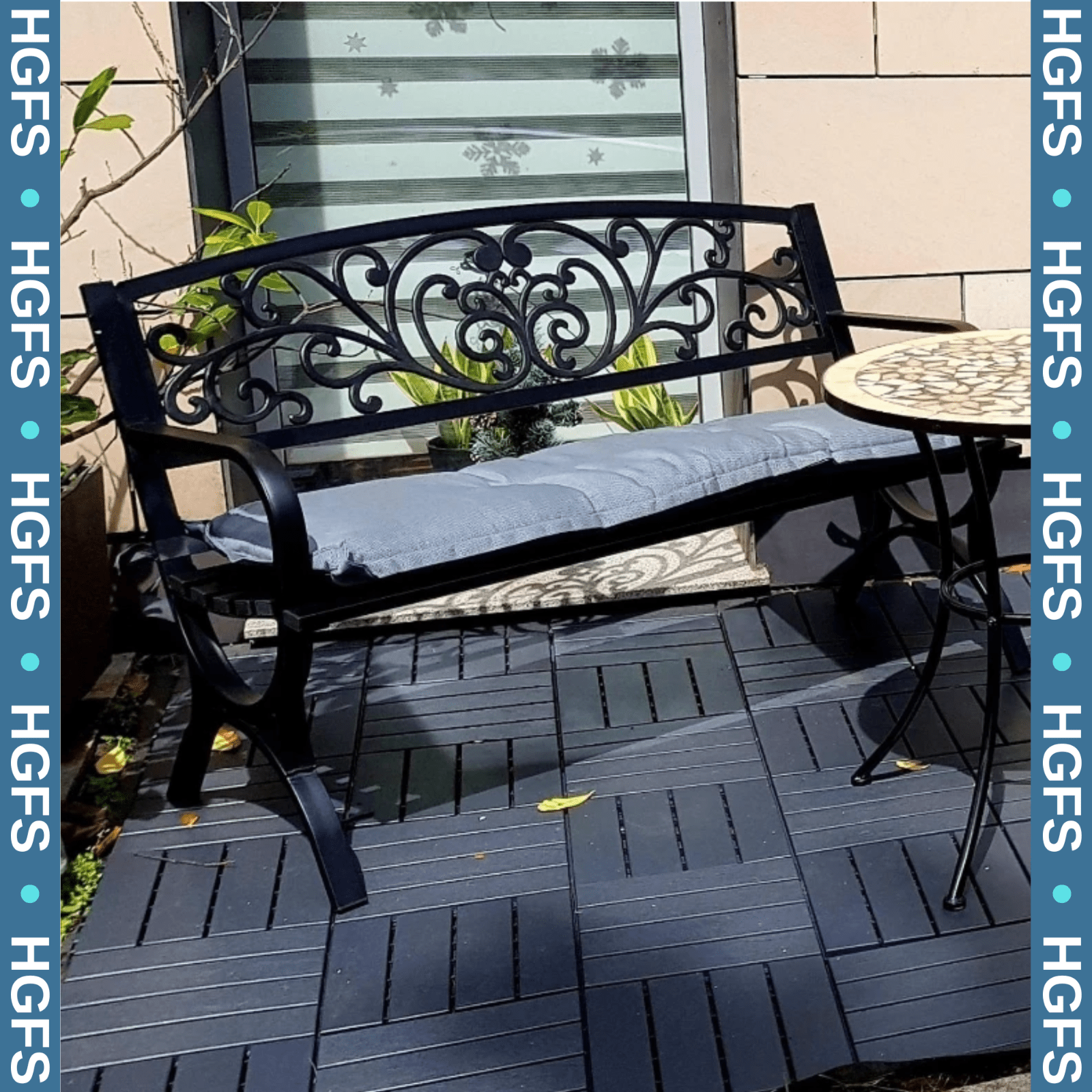 2 Seater Black Metal Garden Bench Seat Outdoor Seating Chair Patio Furniture New - Home and Garden Furniture Shop - rustic - furniture