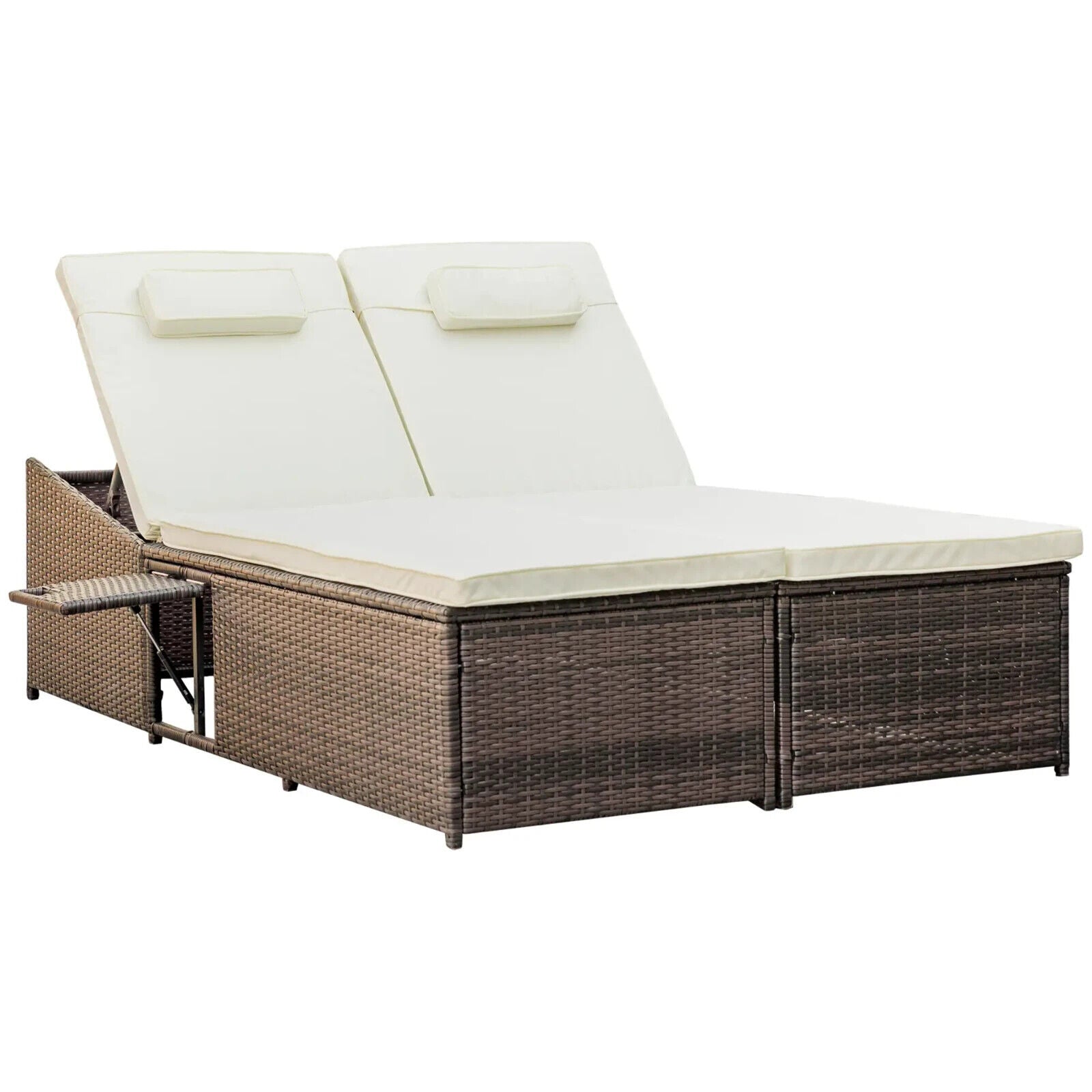 2 Seater Double Rattan Sun Lounger Recliner Day Bed Wicker Weave Outdoor Sofa - Home and Garden Furniture Shop - #rustic - furniture#