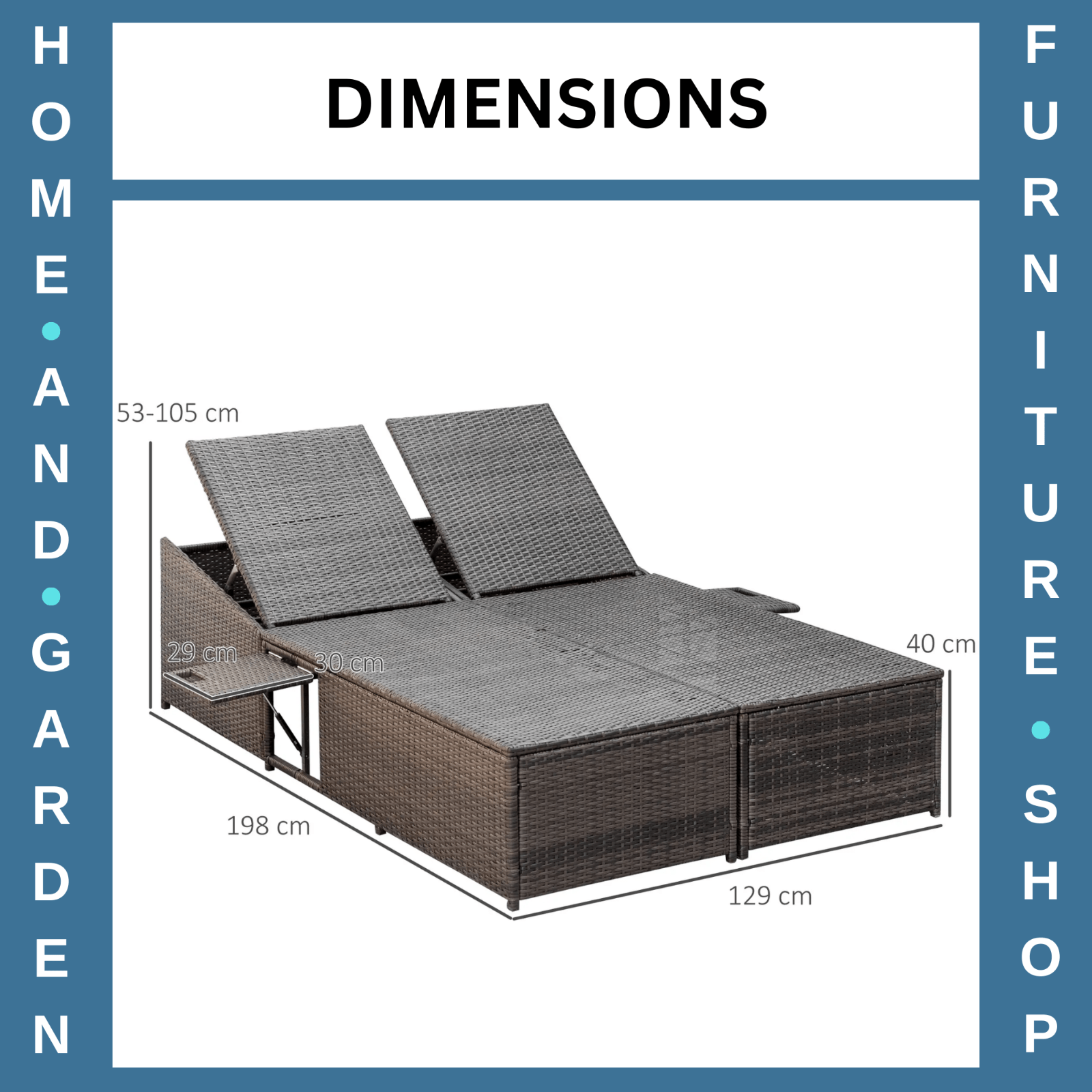 2 Seater Double Rattan Sun Lounger Recliner Day Bed Wicker Weave Outdoor Sofa - Home and Garden Furniture Shop - #rustic - furniture#