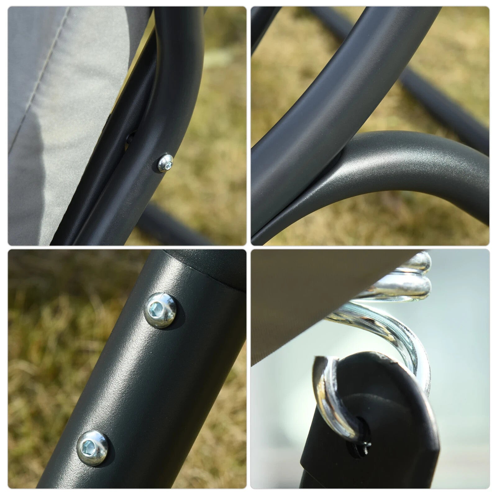 2 Seater Garden Swing Chair with Canopy and Handrails Lounger with Separate Seat - Home and Garden Furniture Shop - rustic - furniture