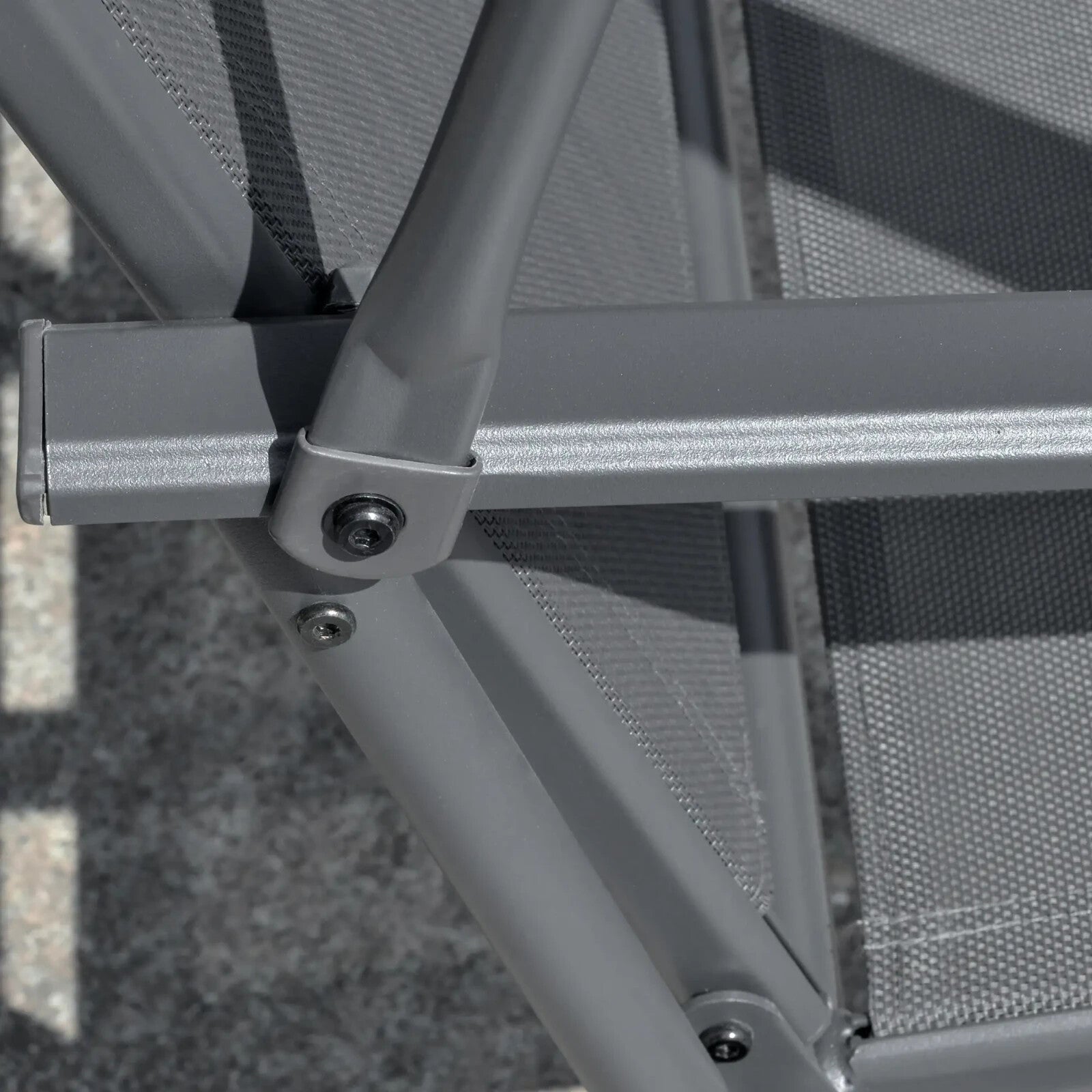 2 - Seater Garden Swing Chair with Canopy Outdoor Bench Seat Adjustable Dark Grey - Home and Garden Furniture Shop - rustic - furniture