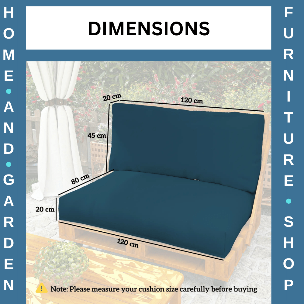 2 Seater Pallet Furniture Cushions 20 cm Thick Outdoor Seat Pads UPF20 220gsm - Home and Garden Furniture Shop - #rustic - furniture#