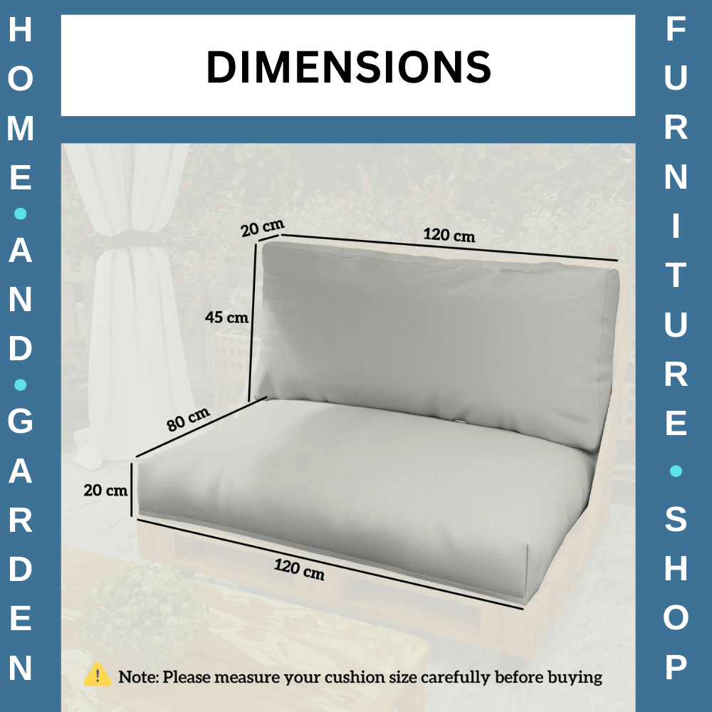 2 Seater Pallet Furniture Cushions 20 cm Thick Outdoor Seat Pads UPF20 220gsm - Home and Garden Furniture Shop - rustic - furniture