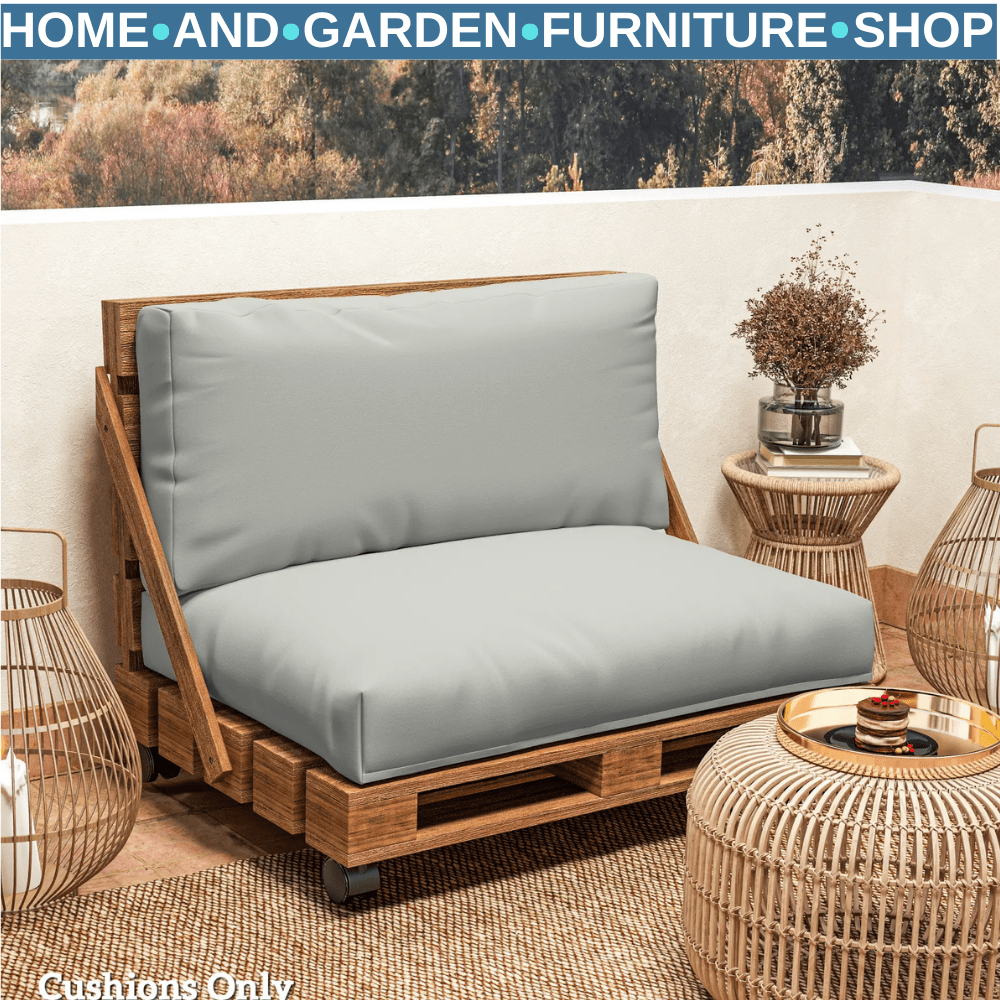 2 Seater Pallet Furniture Cushions 20 cm Thick Outdoor Seat Pads UPF20 220gsm - Home and Garden Furniture Shop - rustic - furniture