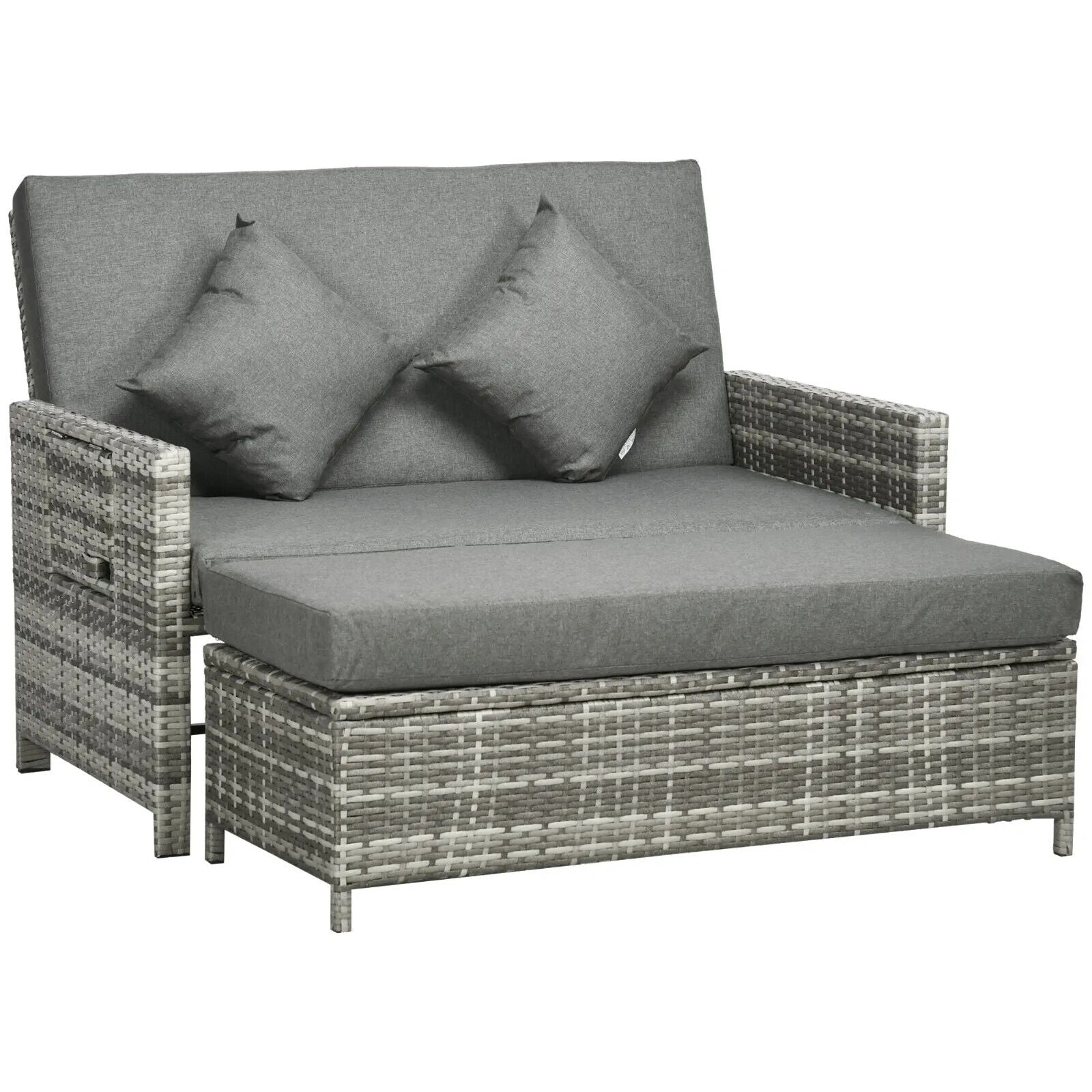 2 Seater Rattan Garden Furniture Patio Sofa Sun Lounger Daybed Outdoor Assembled - Home and Garden Furniture Shop - #rustic - furniture#