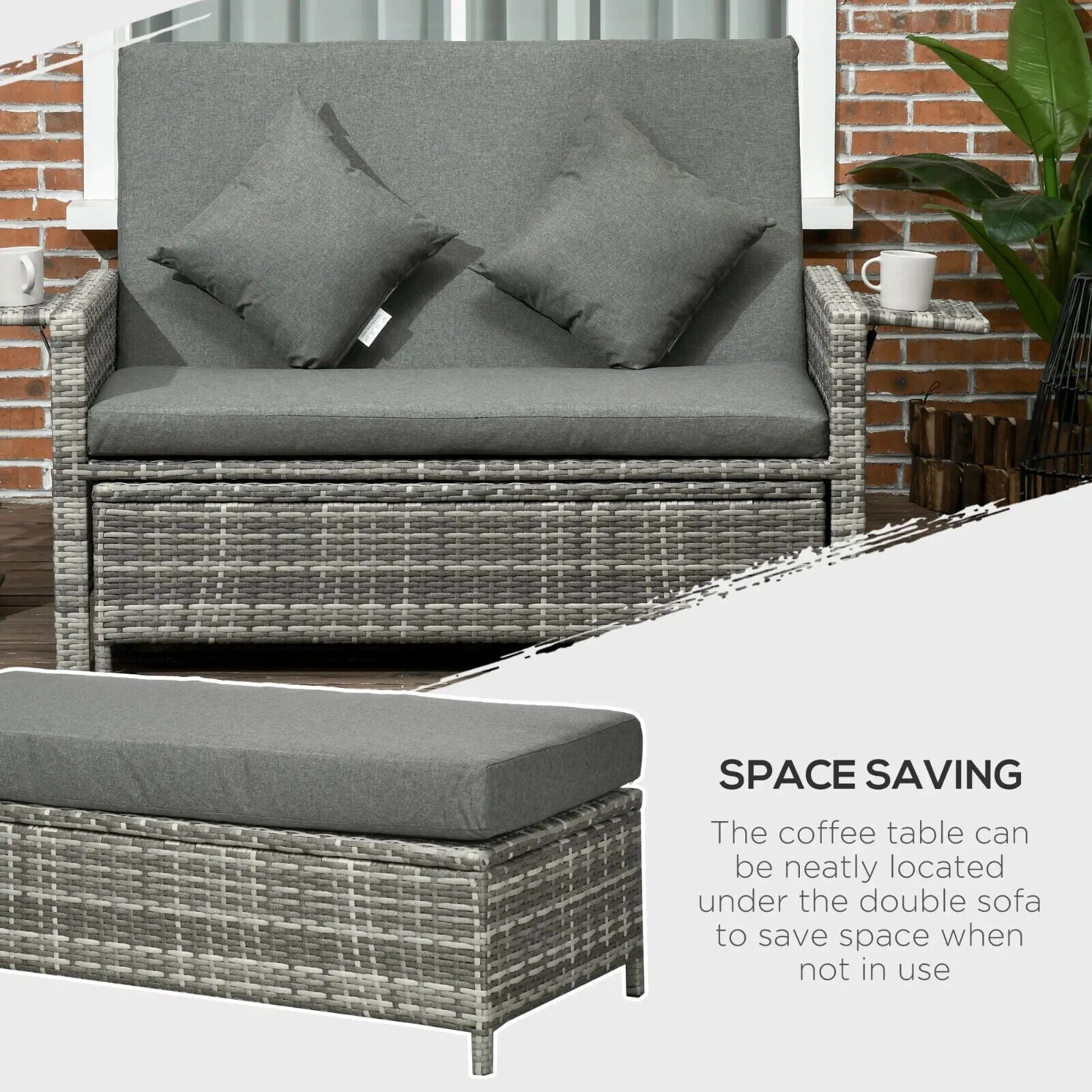 2 Seater Rattan Garden Furniture Patio Sofa Sun Lounger Daybed Outdoor Assembled - Home and Garden Furniture Shop - #rustic - furniture#
