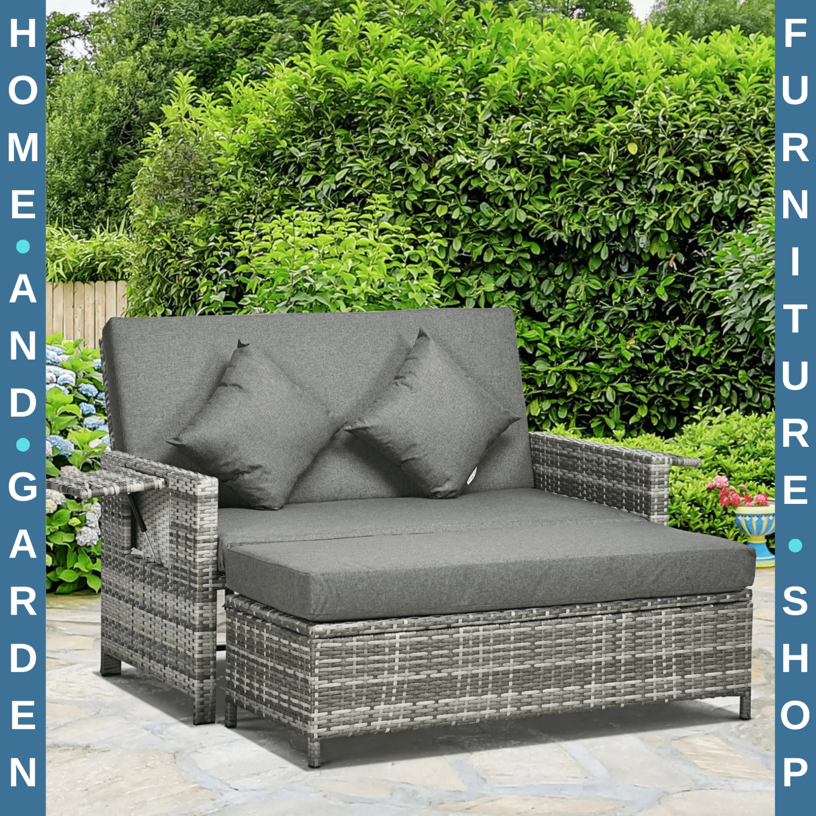 2 Seater Rattan Garden Furniture Patio Sofa Sun Lounger Daybed Outdoor Assembled - Home and Garden Furniture Shop - #rustic - furniture#