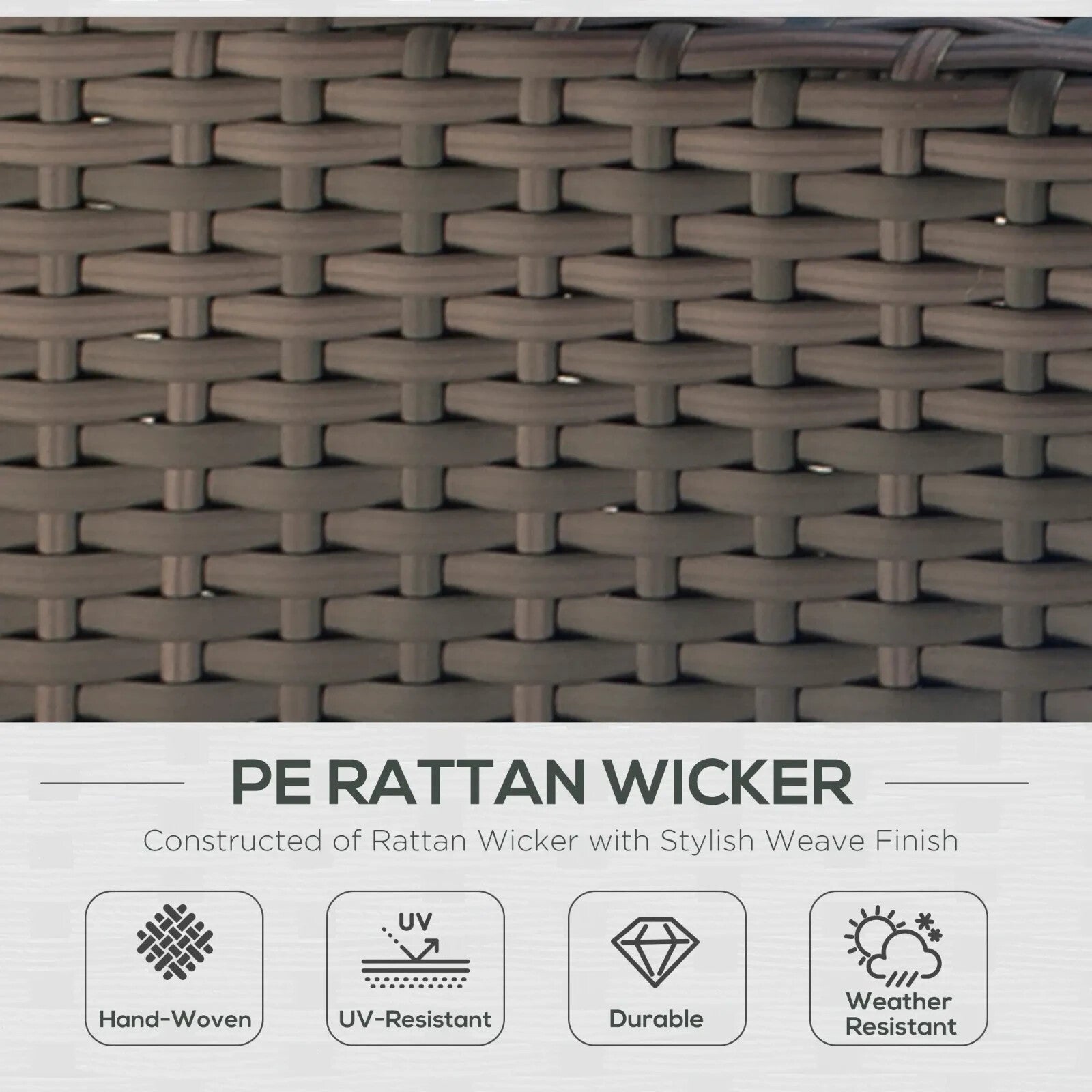 2 Seater Rattan Garden Sofa with Cushions and Armrests Outdoor Furniture Brown - Home and Garden Furniture Shop - rustic - furniture