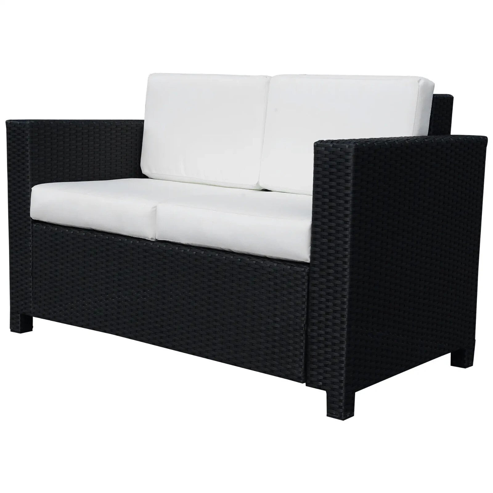 2 Seater Rattan Garden Sofa with Cushions Armrests Outdoor Wicker Loveseat Seat - Home and Garden Furniture Shop - rustic - furniture