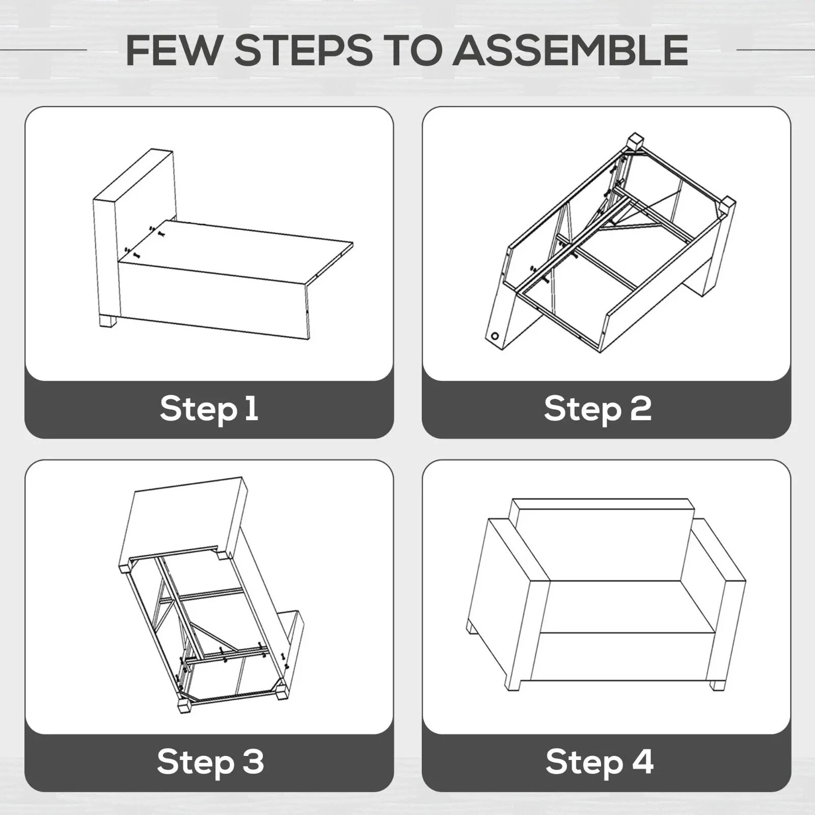 2 Seater Rattan Garden Sofa with Cushions & Armrests Wicker Patio Loveseat Grey - Home and Garden Furniture Shop - rustic - furniture