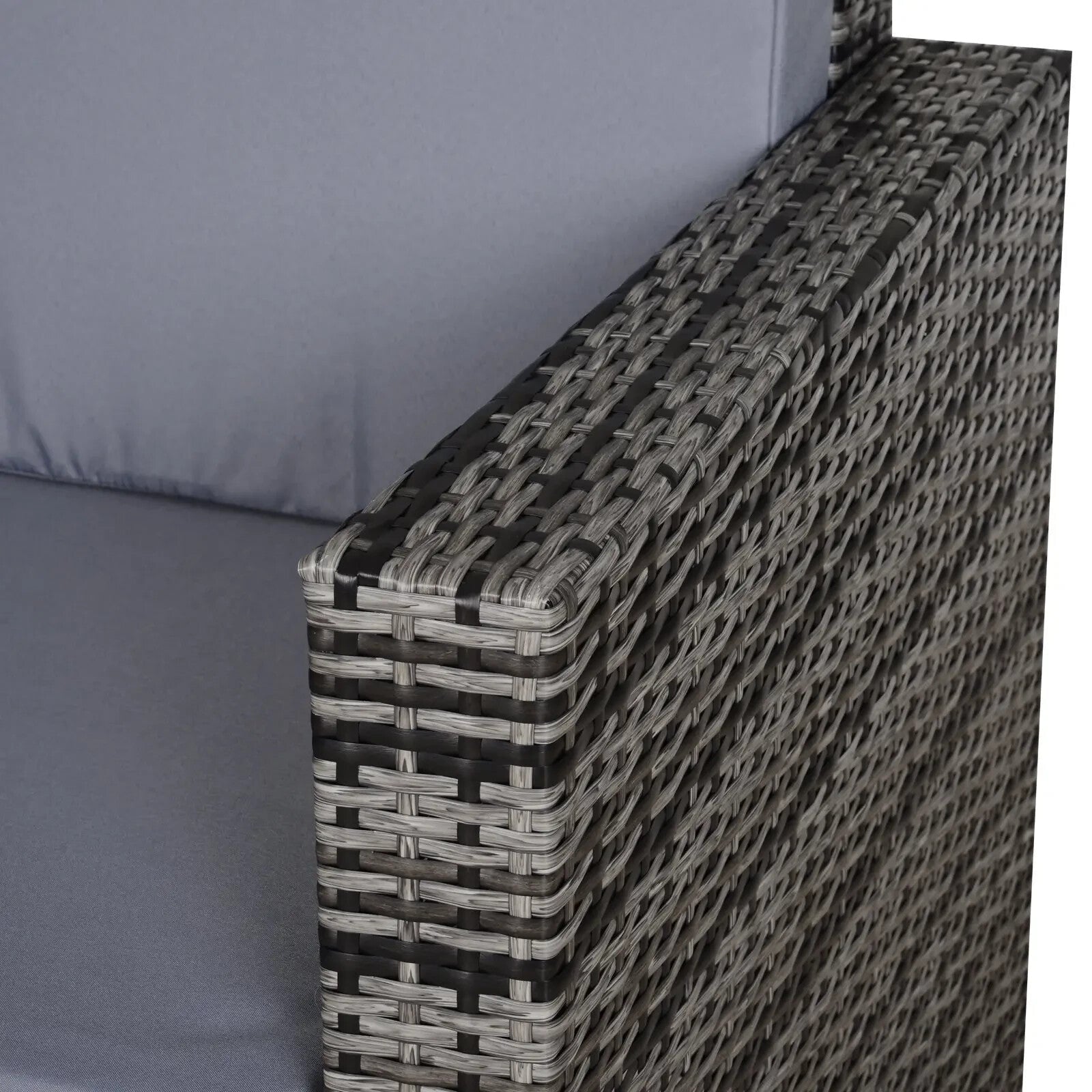 2 Seater Rattan Garden Sofa with Cushions & Armrests Wicker Patio Loveseat Grey - Home and Garden Furniture Shop - rustic - furniture