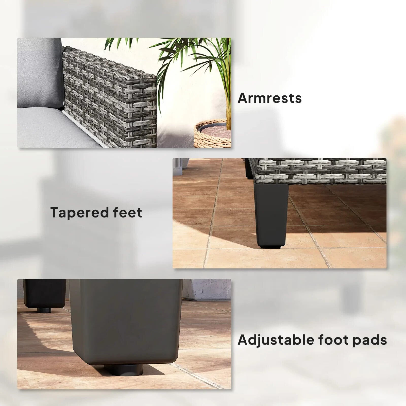 2 Seater Rattan Outdoor Sofa with Cushions Garden Loveseat for Patio Balcony - Home and Garden Furniture Shop - rustic - furniture