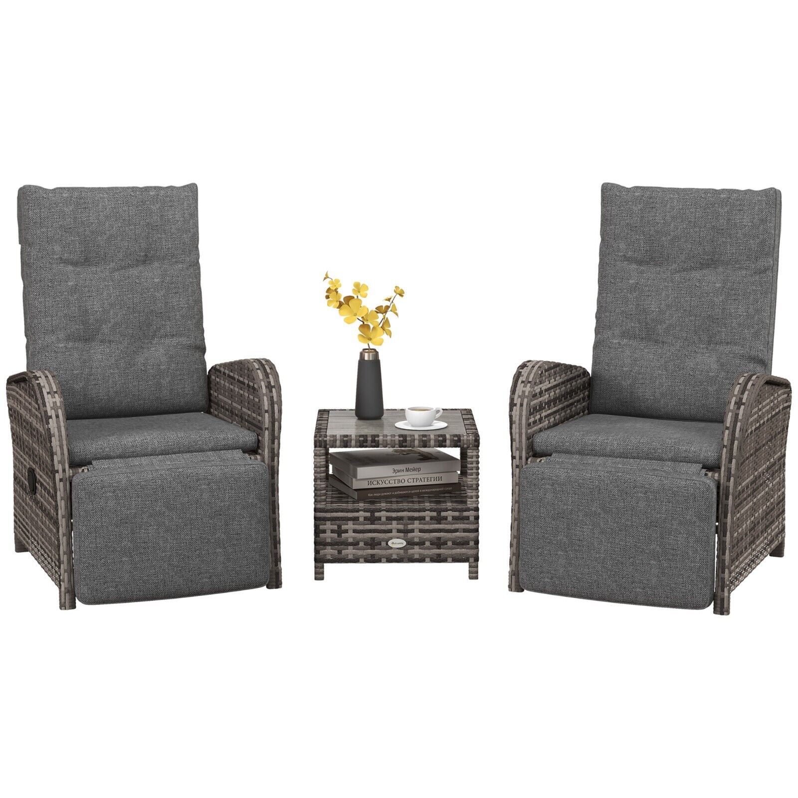 2 Seater Rattan Wicker Lounge Sofa Set with Cushion for Patio Yard Porch Outdoor - Home and Garden Furniture Shop - #rustic - furniture#