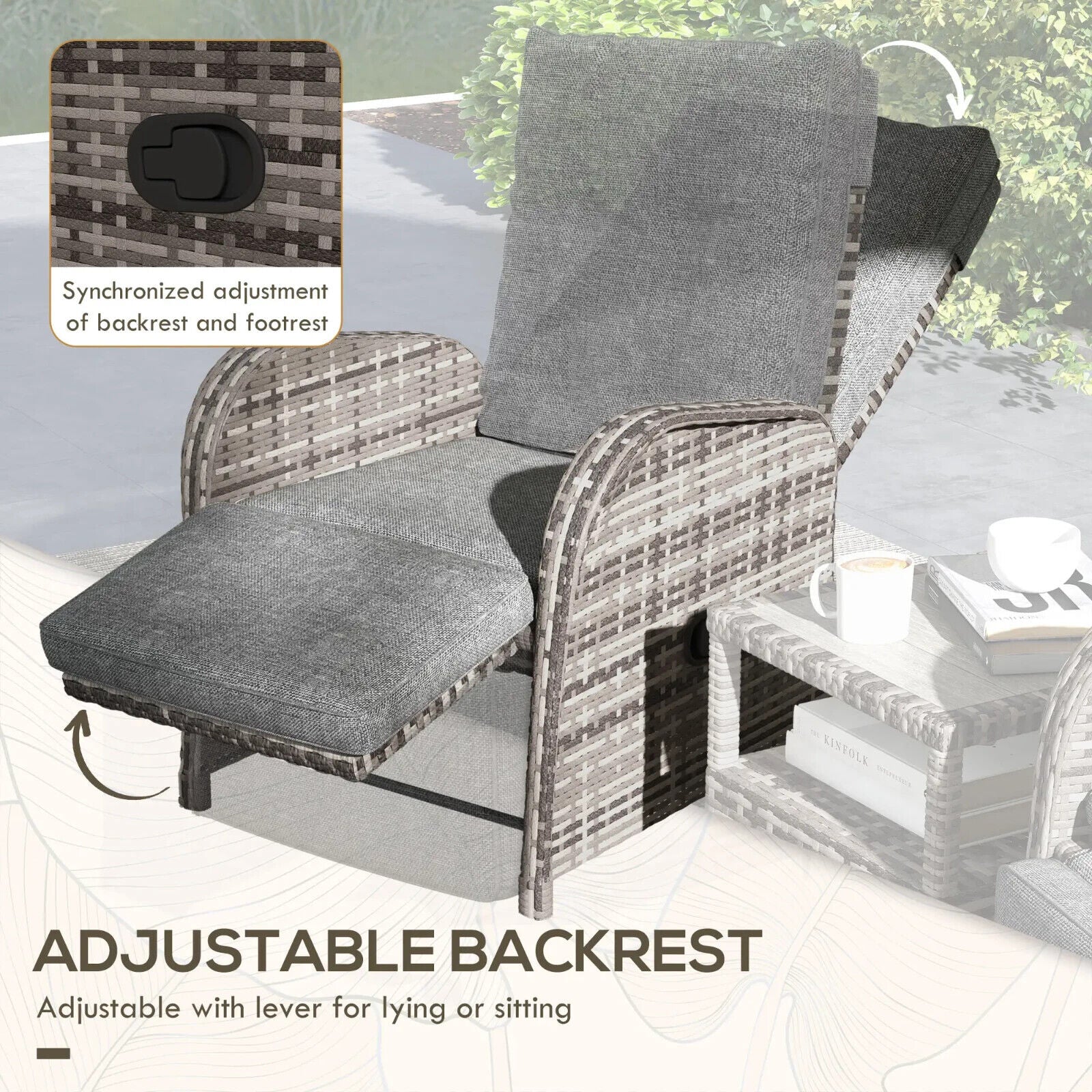 2 Seater Rattan Wicker Lounge Sofa Set with Cushion for Patio Yard Porch Outdoor - Home and Garden Furniture Shop - #rustic - furniture#
