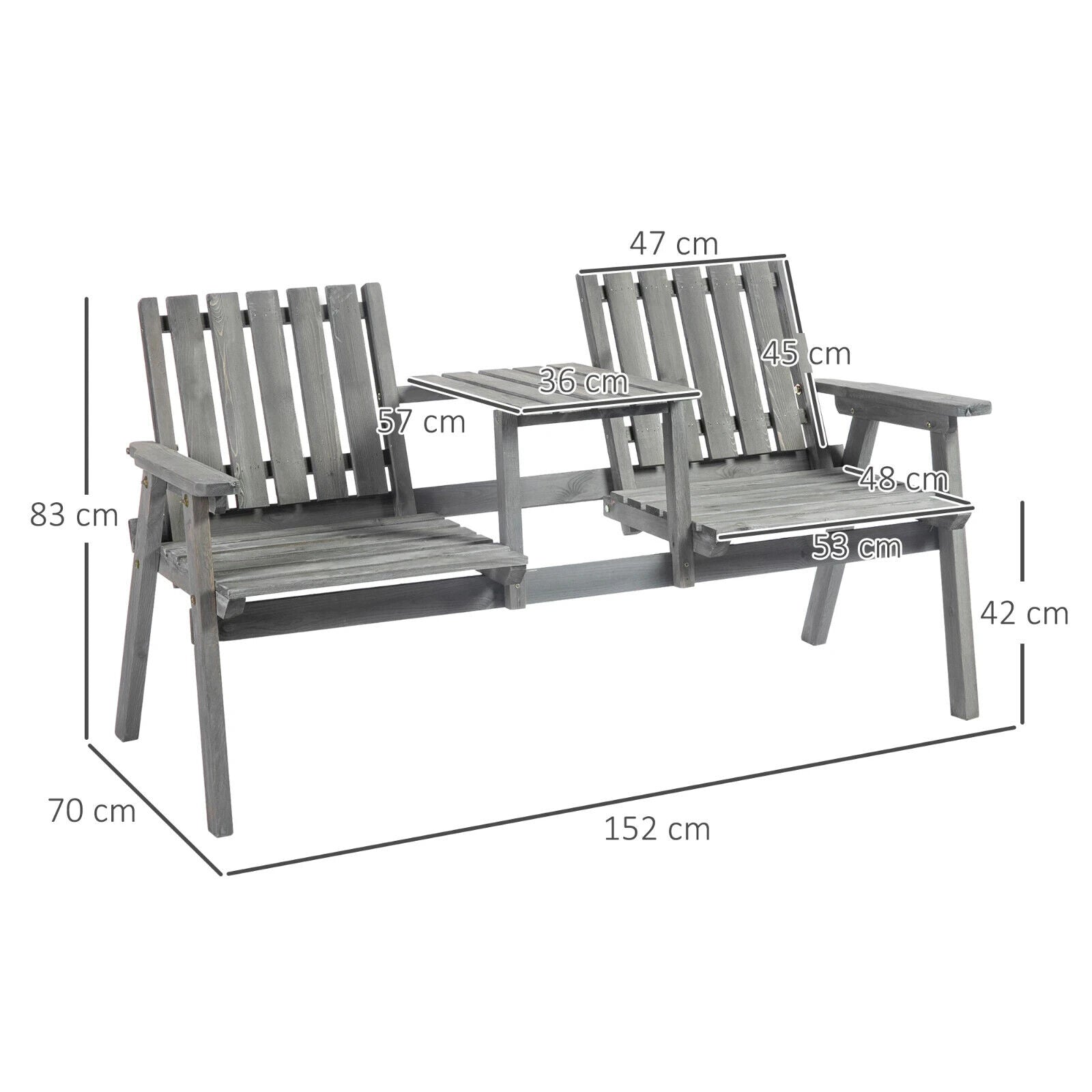 2 Seater Steel Garden Bench Antique Outdoor Loveseat for Patio Porch Yard Lawn - Home and Garden Furniture Shop - #rustic - furniture#