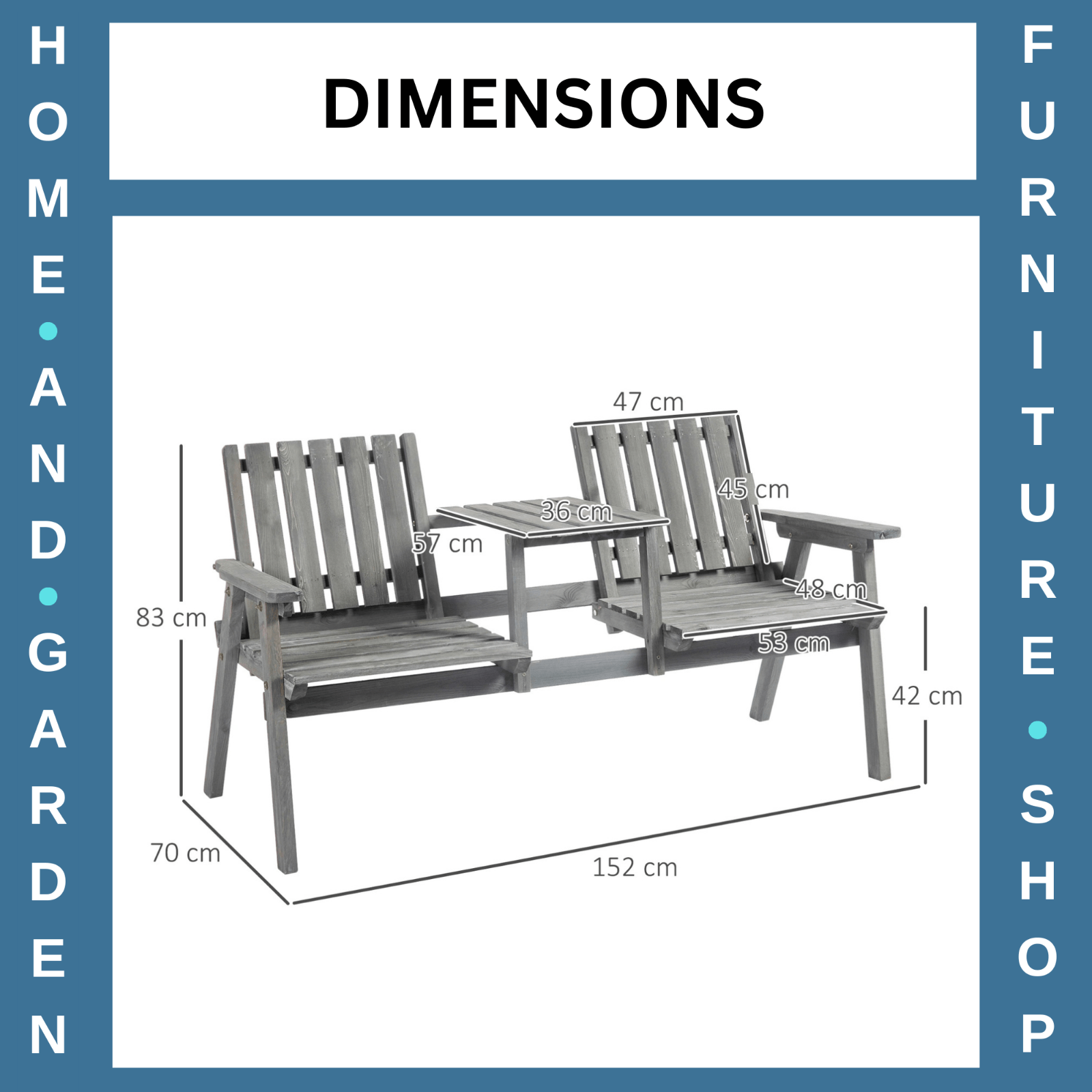 2 Seater Steel Garden Bench Antique Outdoor Loveseat for Patio Porch Yard Lawn - Home and Garden Furniture Shop - #rustic - furniture#