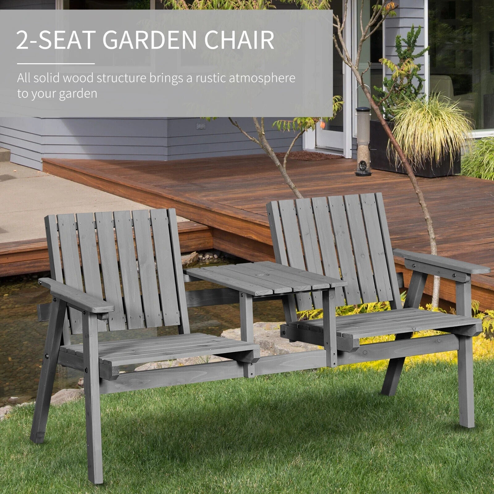 2 Seater Steel Garden Bench Antique Outdoor Loveseat for Patio Porch Yard Lawn - Home and Garden Furniture Shop - #rustic - furniture#