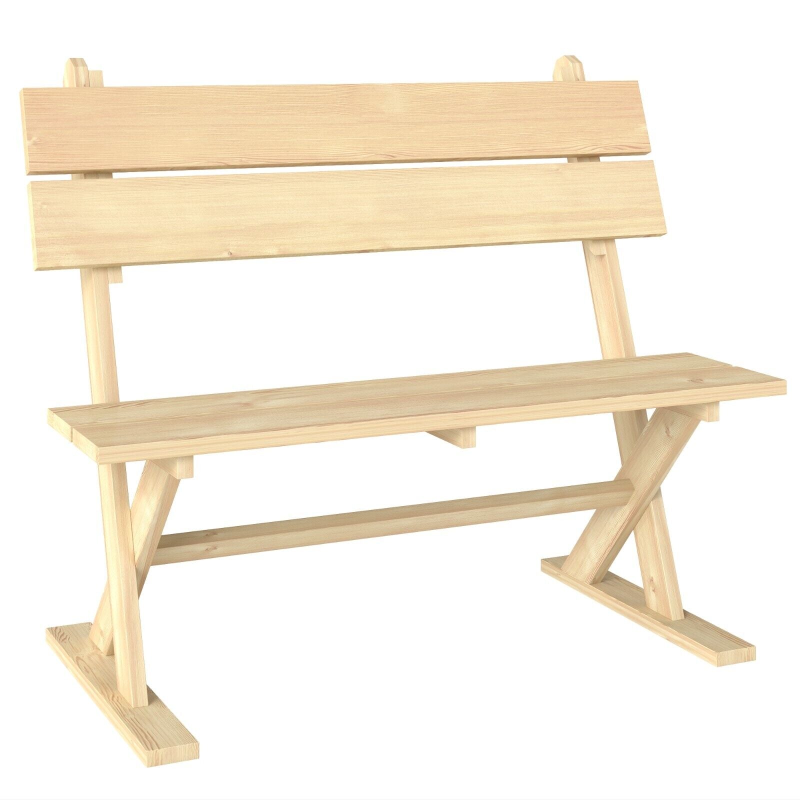 2 Seater Wooden Garden Bench Outdoor Loveseat w/ Slatted Seat and Wide Armrests - Home and Garden Furniture Shop - #rustic - furniture#