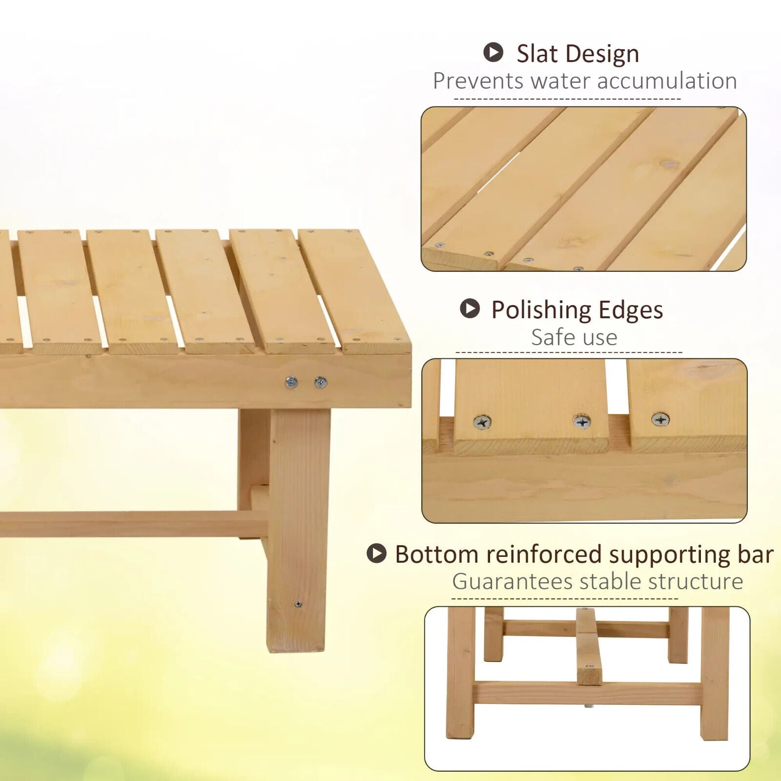 2 Seater Wooden Garden Bench Patio Loveseat 110L x 38W cm for Indoor and Outdoor - Home and Garden Furniture Shop - #rustic - furniture#