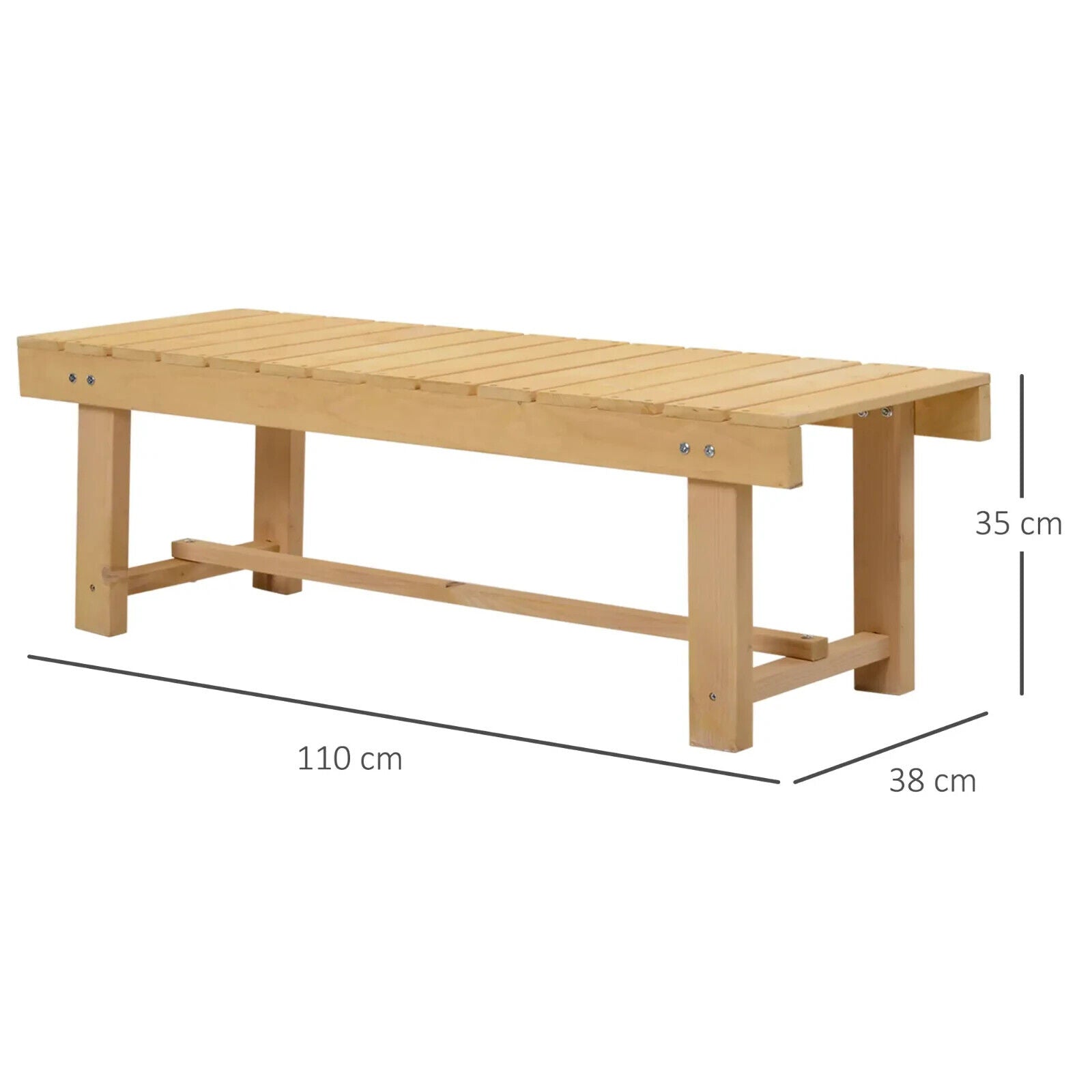 2 Seater Wooden Garden Bench Patio Loveseat 110L x 38W cm for Indoor and Outdoor - Home and Garden Furniture Shop - #rustic - furniture#
