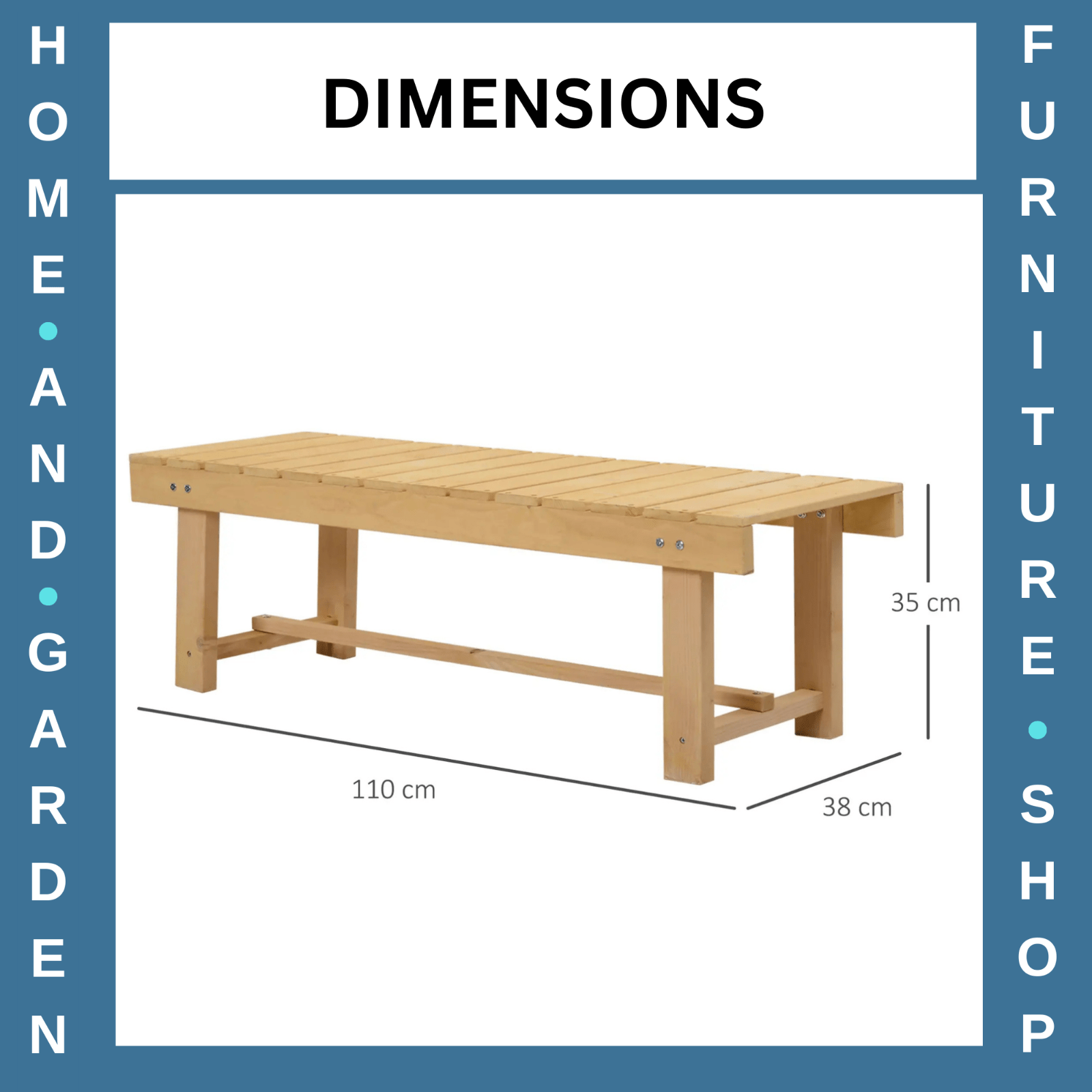 2 Seater Wooden Garden Bench Patio Loveseat 110L x 38W cm for Indoor and Outdoor - Home and Garden Furniture Shop - #rustic - furniture#