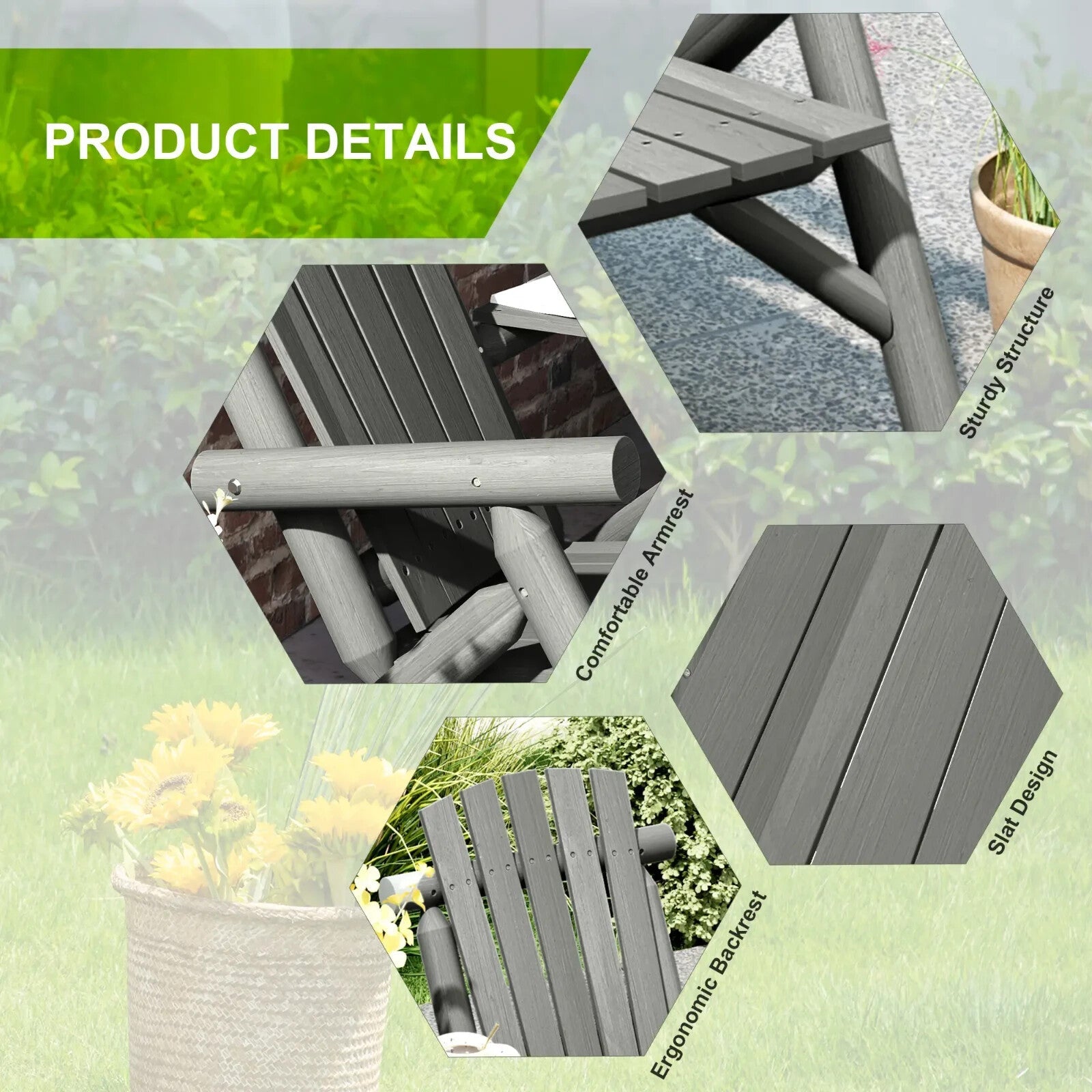 2 Seater Wooden Garden Bench w/ Centre Coffee Table Outdoor Patio Loveseat Chair - Home and Garden Furniture Shop - rustic - furniture