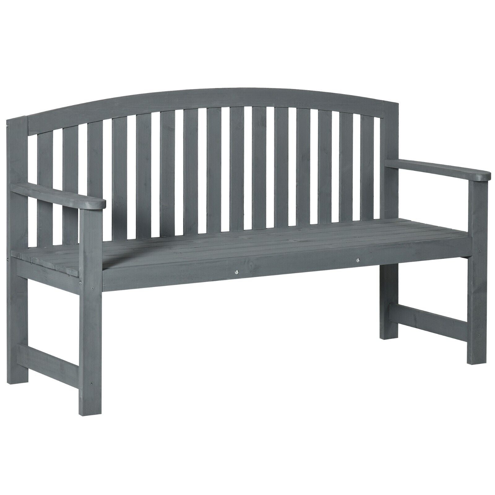 2 Seater Wooden Garden Bench with Armrests Outdoor Furniture for Balcony or Park - Home and Garden Furniture Shop - #rustic - furniture#