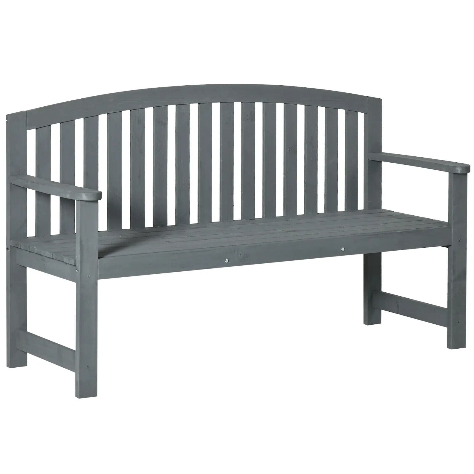 2 Seater Wooden Garden Bench with Armrests Outdoor Furniture for Balcony or Park - Home and Garden Furniture Shop - #rustic - furniture#