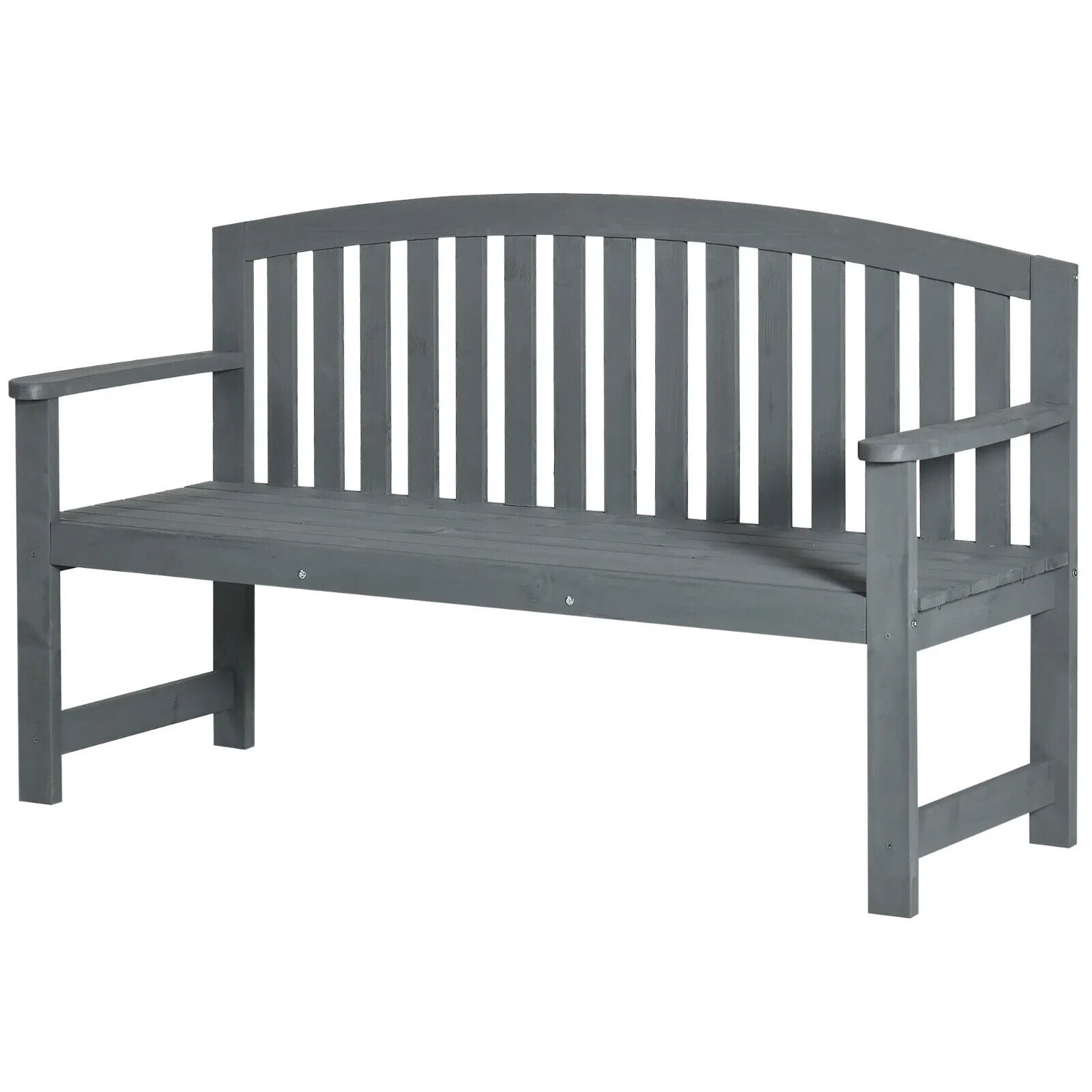 2 Seater Wooden Garden Bench with Armrests Outdoor Furniture for Balcony or Park - Home and Garden Furniture Shop - #rustic - furniture#