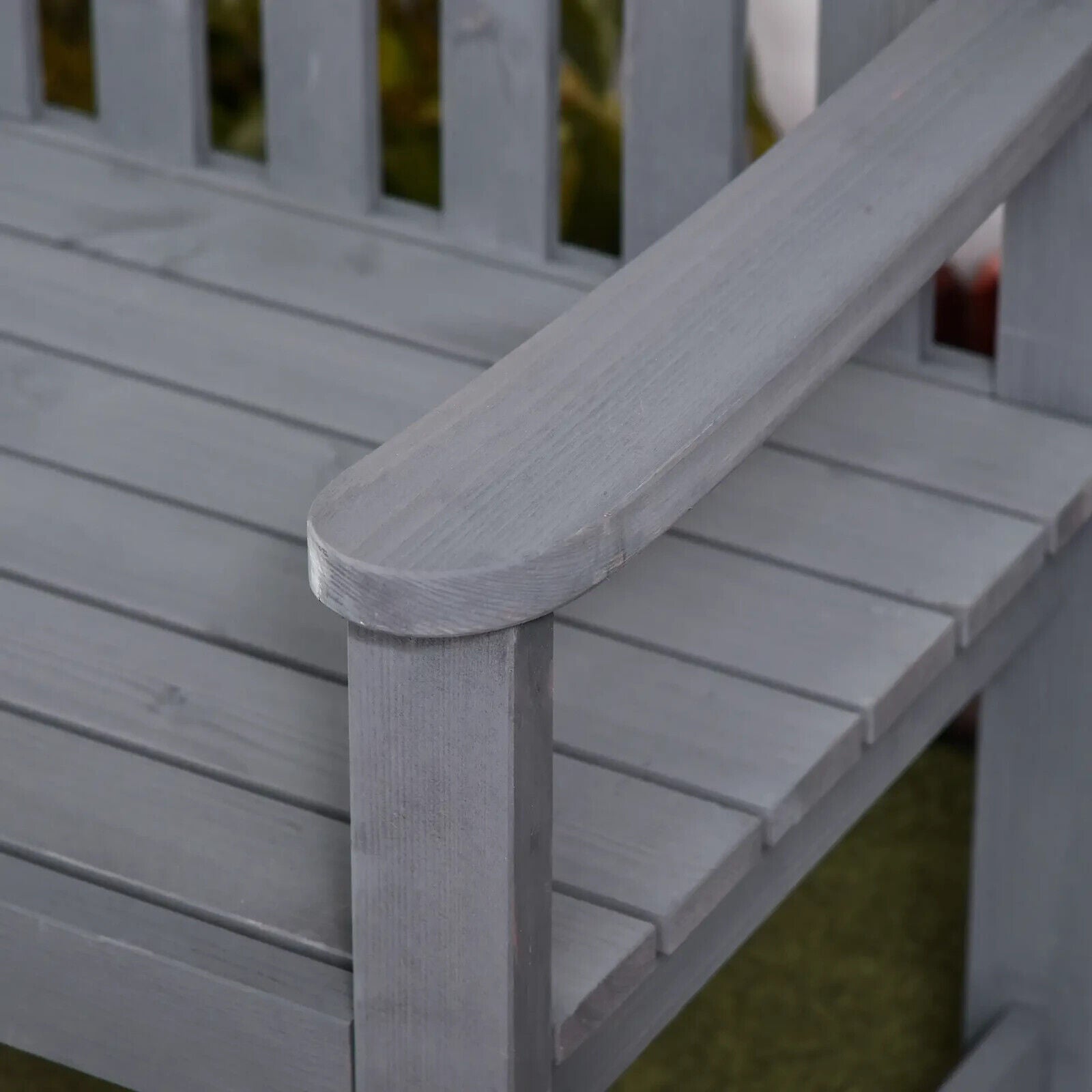 2 Seater Wooden Garden Bench with Armrests Outdoor Furniture for Balcony or Park - Home and Garden Furniture Shop - #rustic - furniture#