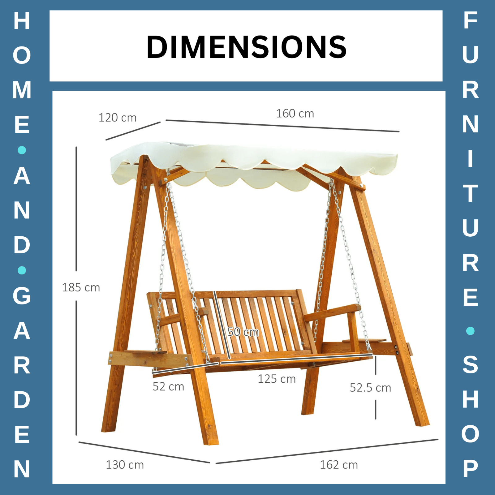 2 Seater Wooden Garden Swing Bench Lounger Outdoor Patio Chair Furniture Brown - Home and Garden Furniture Shop - rustic - furniture