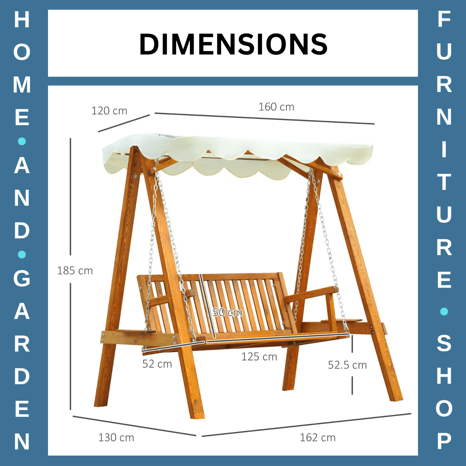 2 Seater Wooden Garden Swing Chair Seat Hammock Bench Furniture Lounger - Home and Garden Furniture Shop - #rustic - furniture#
