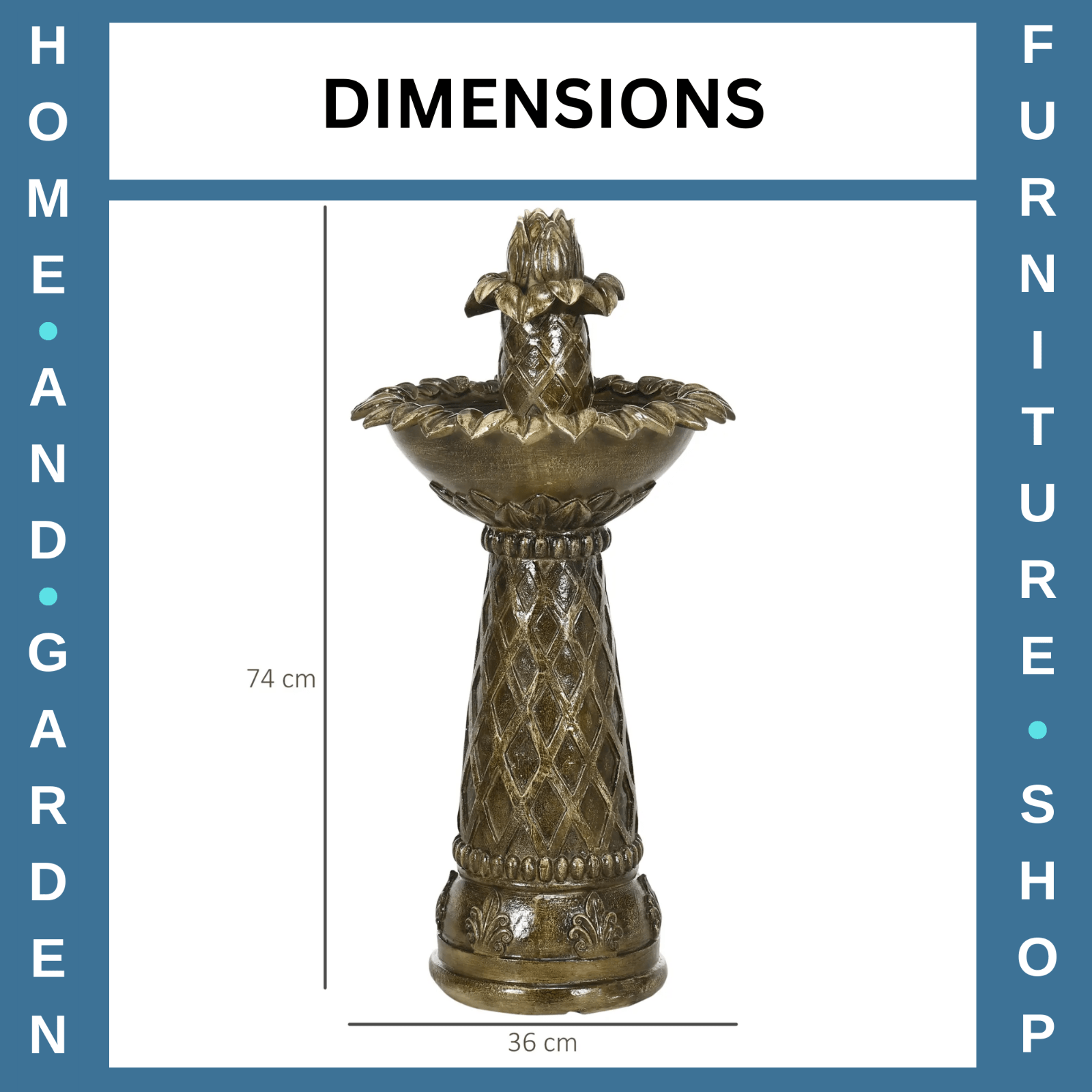 2 Tier Outdoor Water Fountain Freestanding Cascading Feature for Garden Decor - Home and Garden Furniture Shop - rustic - furniture