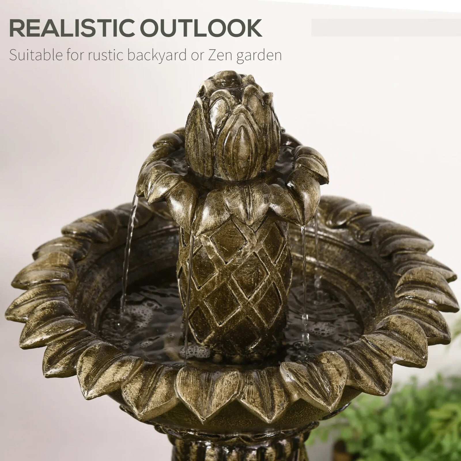 2 Tier Outdoor Water Fountain Freestanding Cascading Feature for Garden Decor - Home and Garden Furniture Shop - #rustic - furniture#
