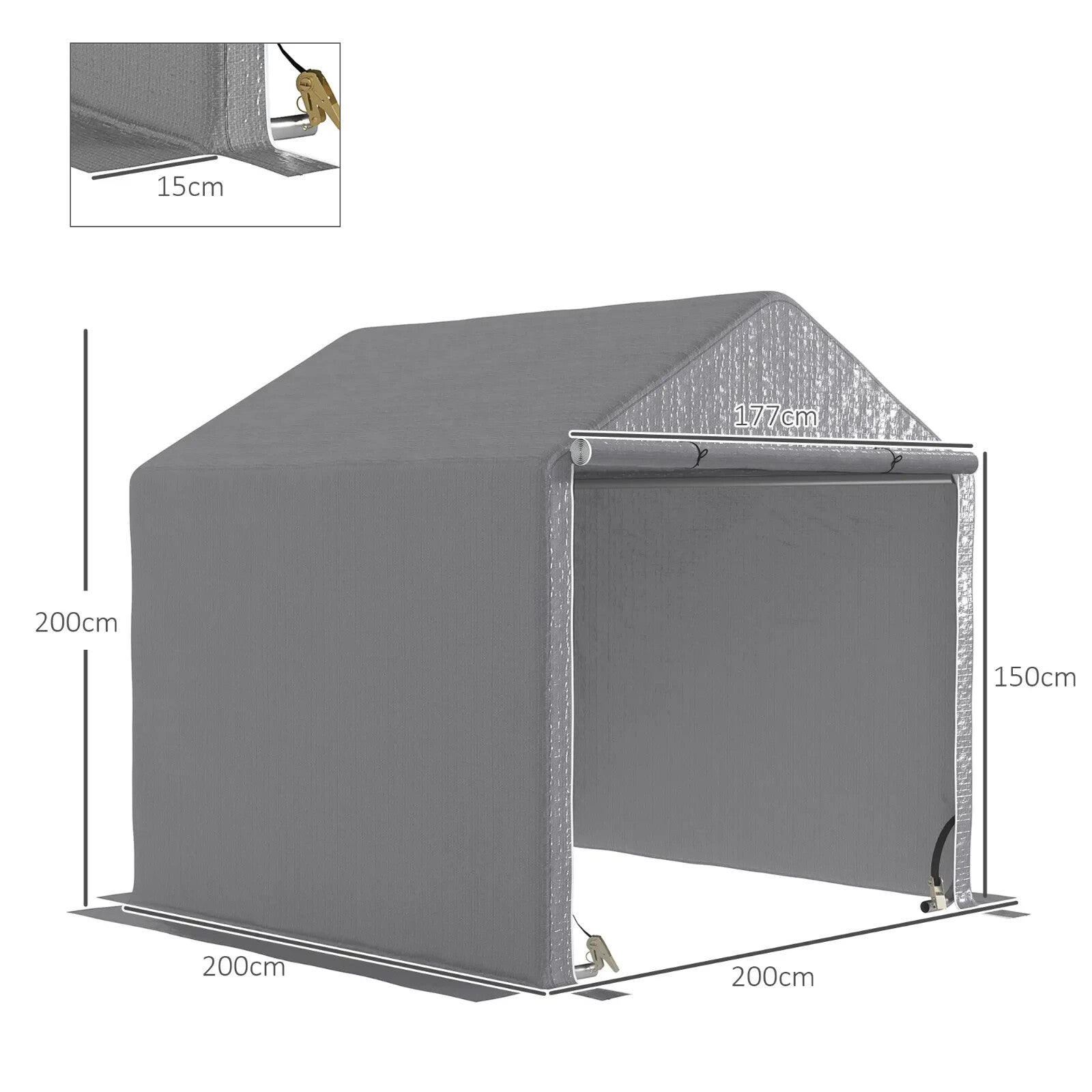2 x 2 x 2 m Garden Shed Tent Outdoor Storage for Bike Tools w/ Galvanised Frame - Home and Garden Furniture Shop - rustic - furniture