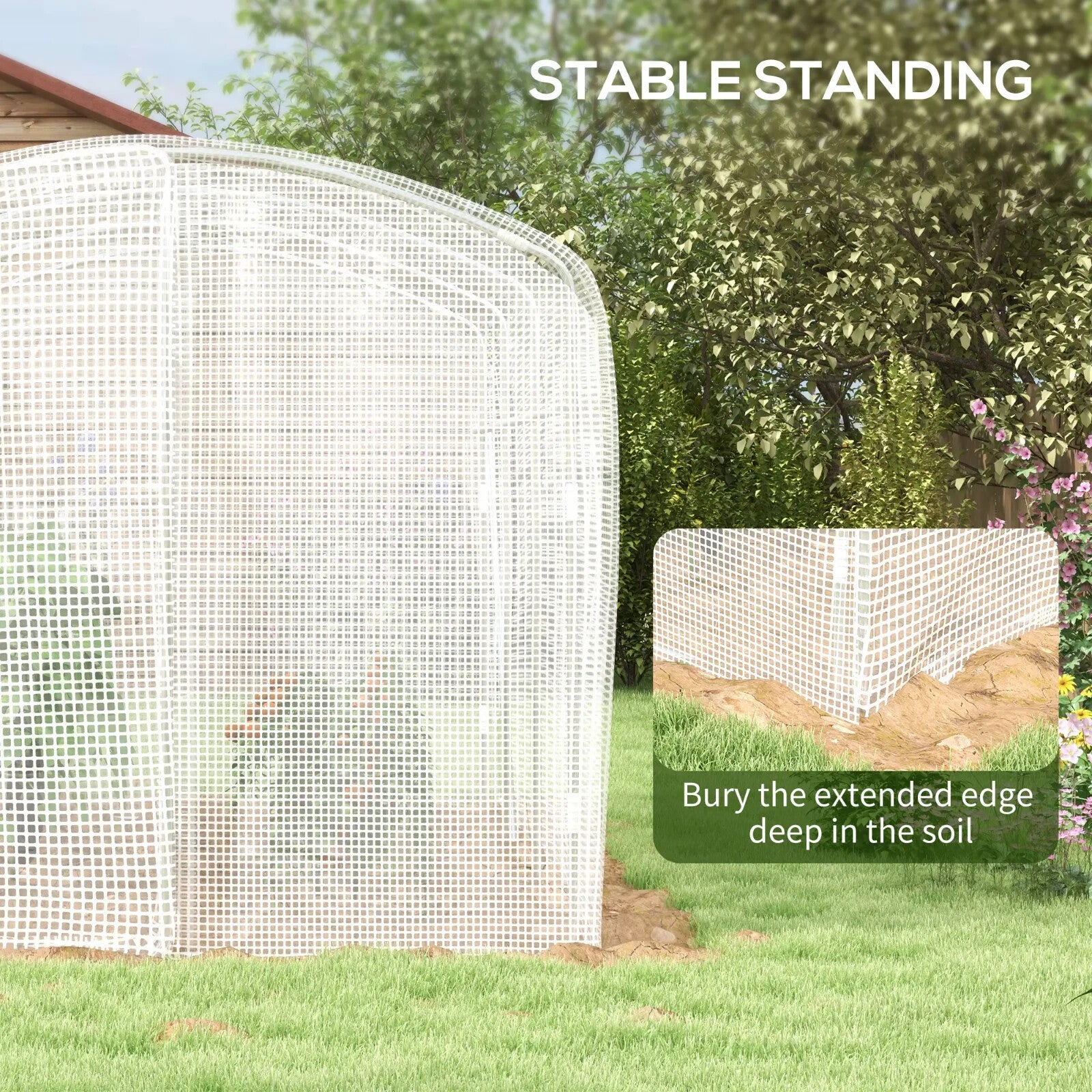 2 x 2 x 2m Walk In Polytunnel Greenhouse with Cover & Steel Frame - Grow House - Home and Garden Furniture Shop - rustic - furniture